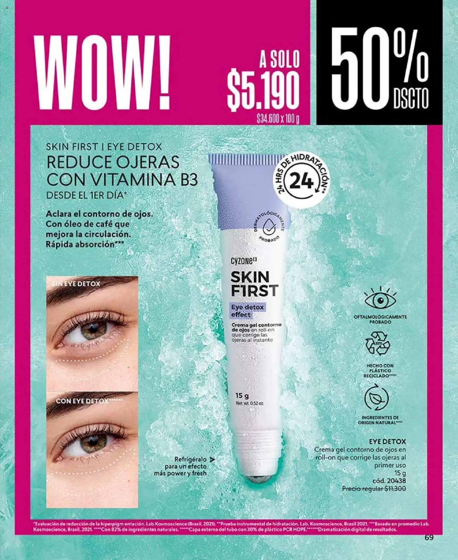 Catálogo CyZone Campaña 14 │ válido desde el 16.08.2026 | Página: 69 | Productos: Contorno, Crema, Contorno de ojos, Ingredientes