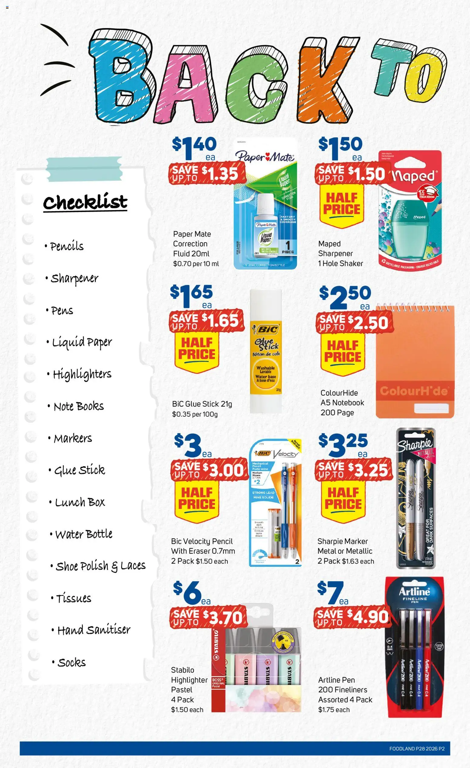 Foodland catalogue - valid from 08/07/2026 | Page: 2 | Products: Box, Polish, Notebook, Pencil