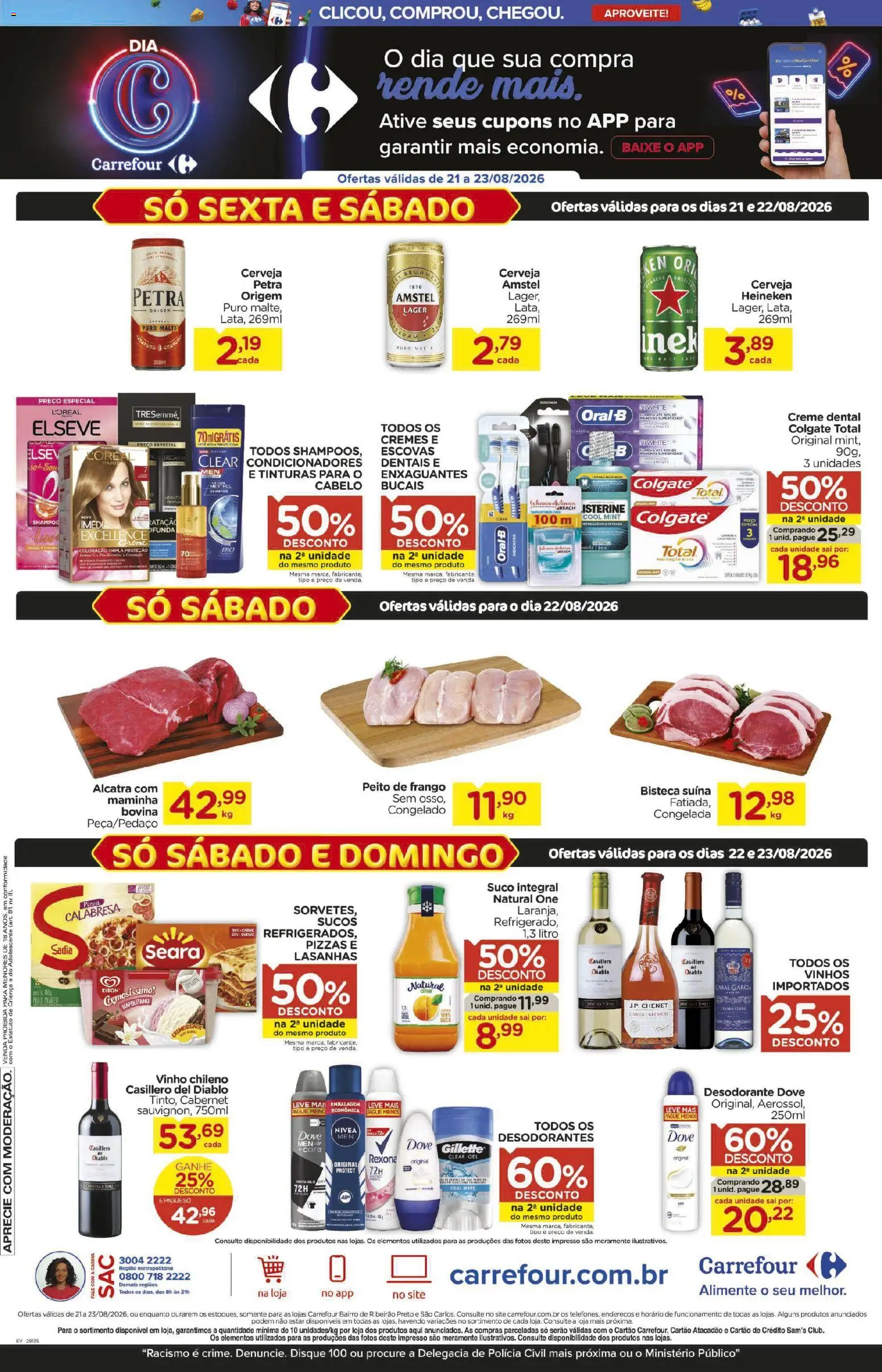 Carrefour Bairro Folheto - válido de 21/08/2026 | Página: 2 | Produtos: Desodorante, Frango, Creme dental, Peito de frango