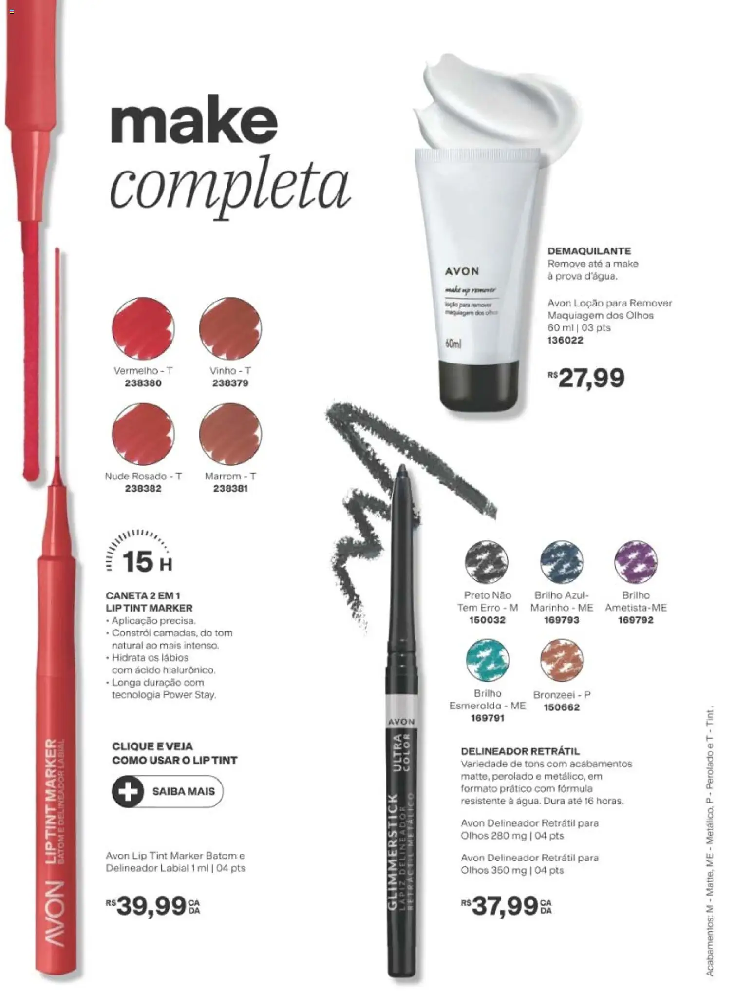 Avon Folheto - válido de 01/09/2026 | Página: 162 | Produtos: Maquiagem, Batom, Caneta, Demaquilante