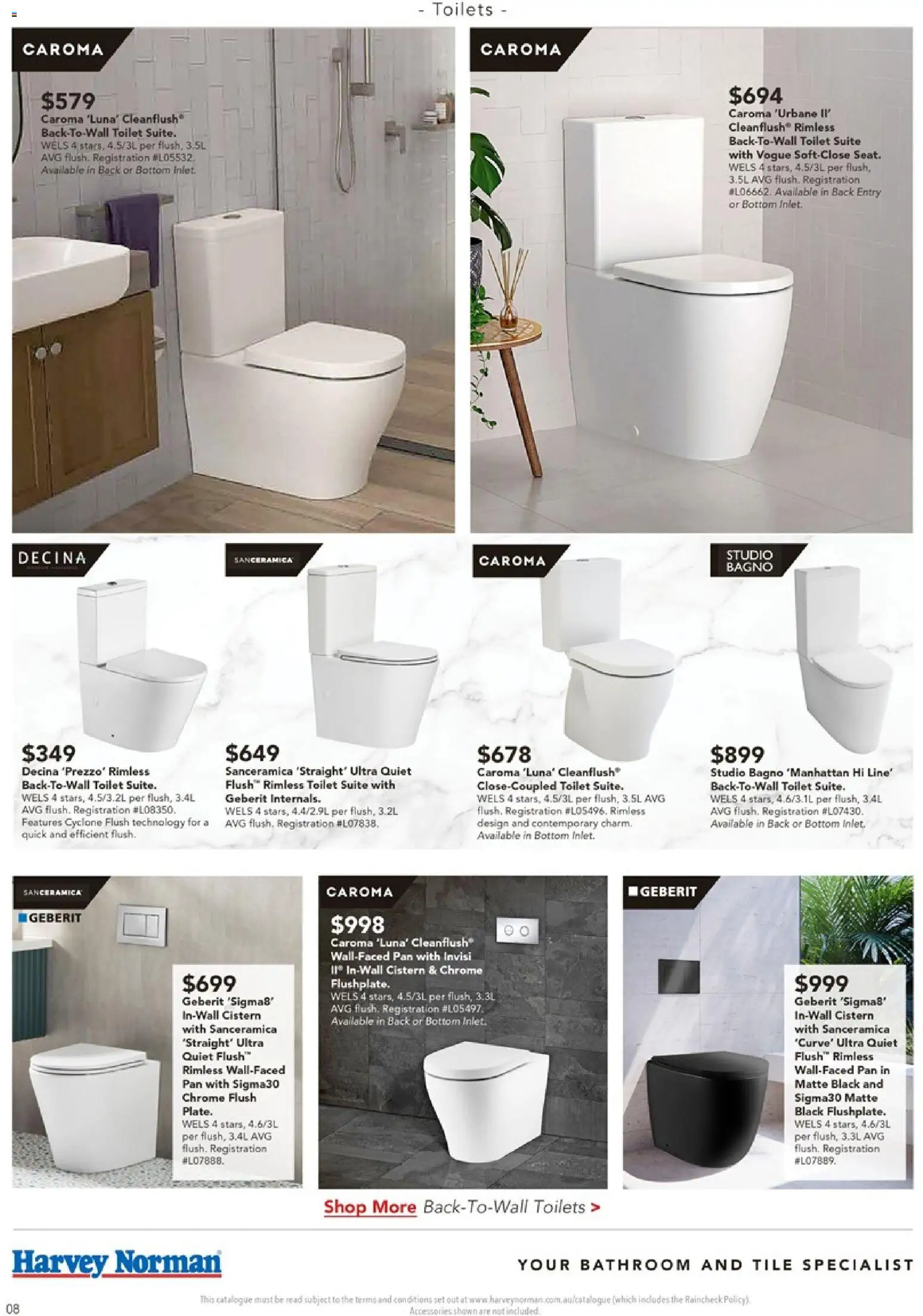 Harvey Norman catalogue - valid from 08.04.2026 | Page: 8 | Products: Toilet, Suite, Bathroom