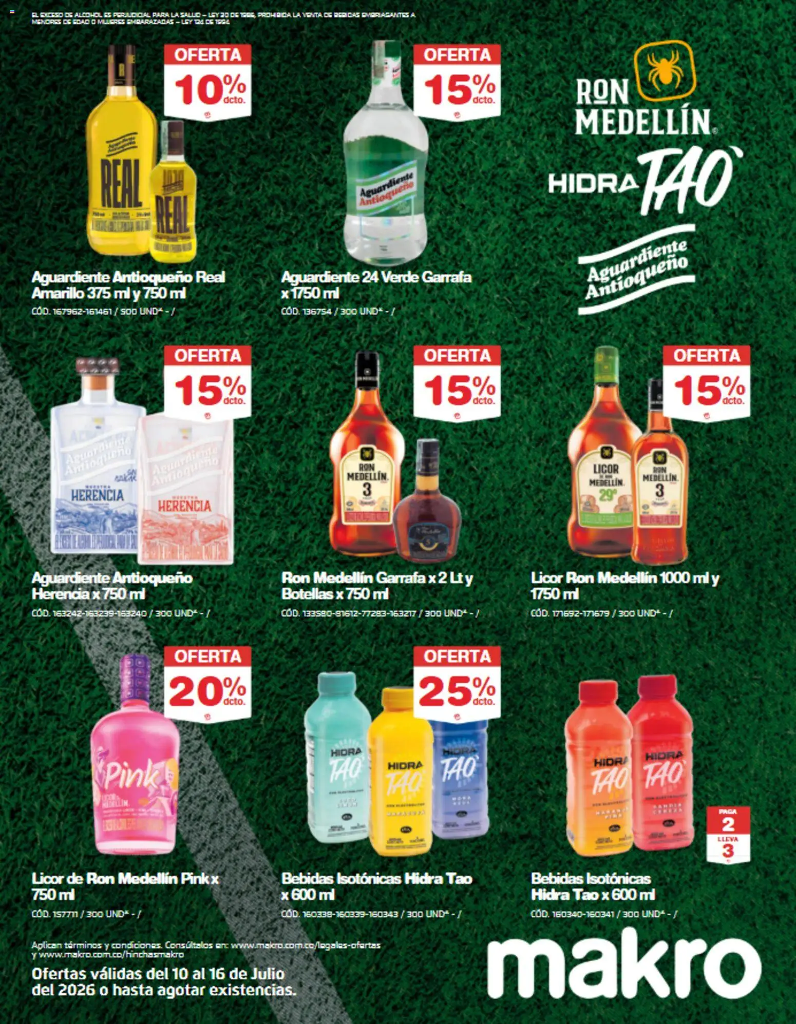 Makro revista - valida desde el 10/07/2026 | Página: 29 | Productos: Bebidas, Aguardiente, Ron, Alcohol