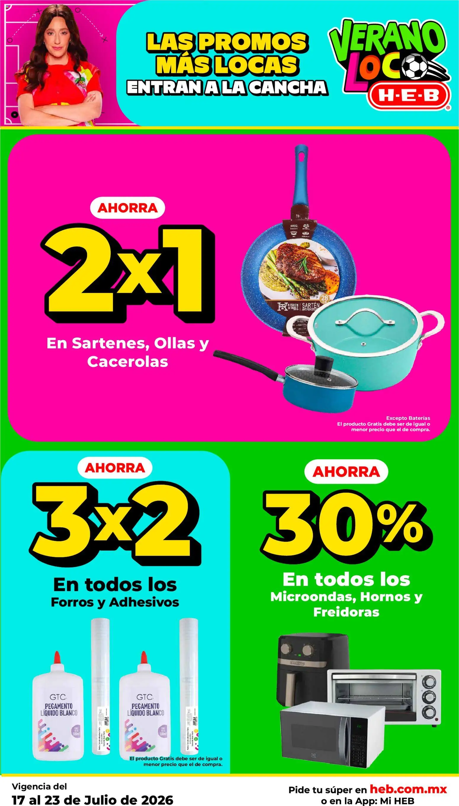 Nuevas ofertas de H-E-B válidas en toda la República Mexicana desde el 17/07/2026. ¡Encuentra las mejores ofertas en H-E-B folleto! | Página: 14 | Productos: Pegamento, Sartén