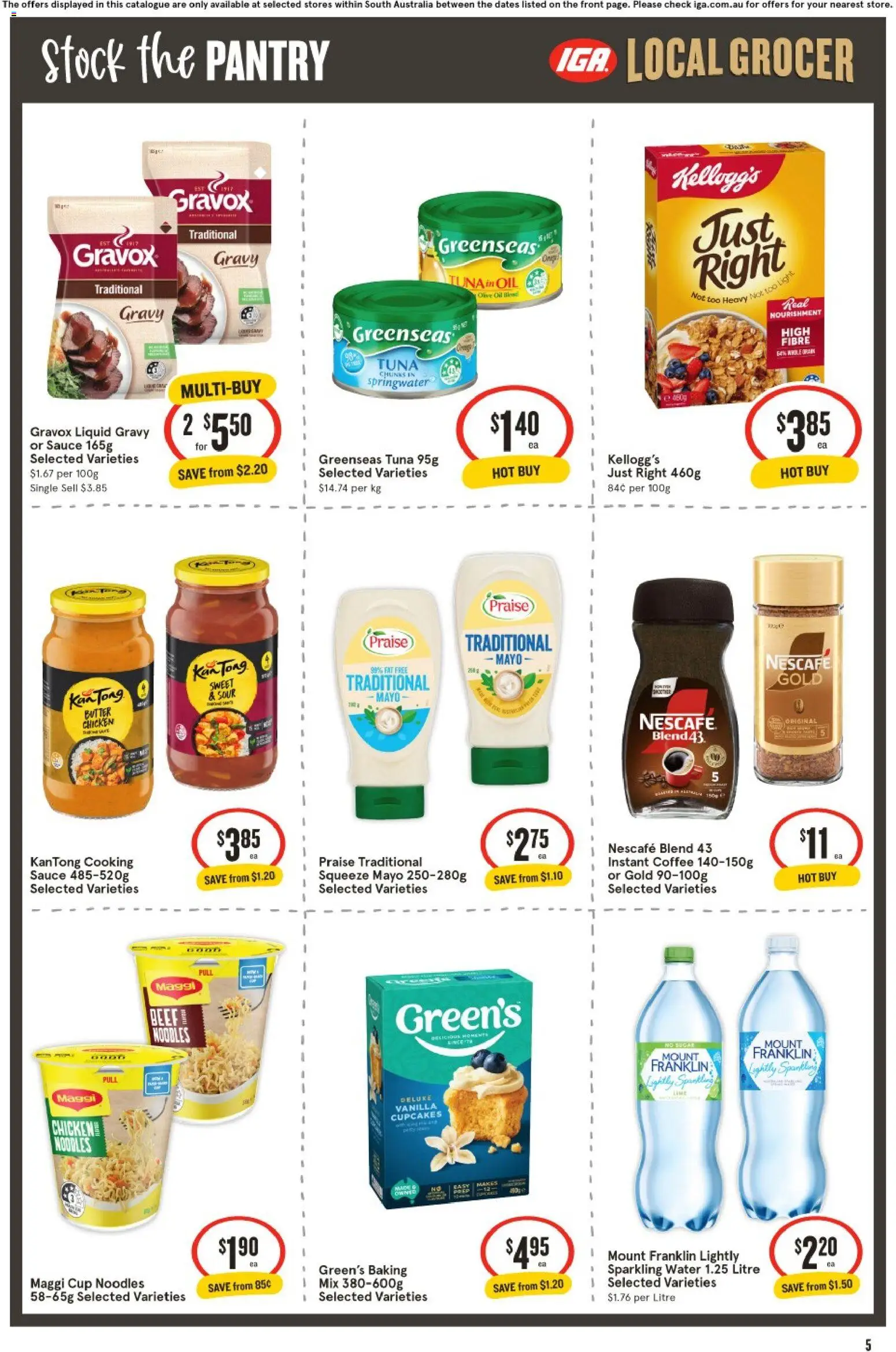 IGA catalogue - valid from 15/07/2026 | Page: 5 | Products: Crackers, Bread, Muffins, Oven