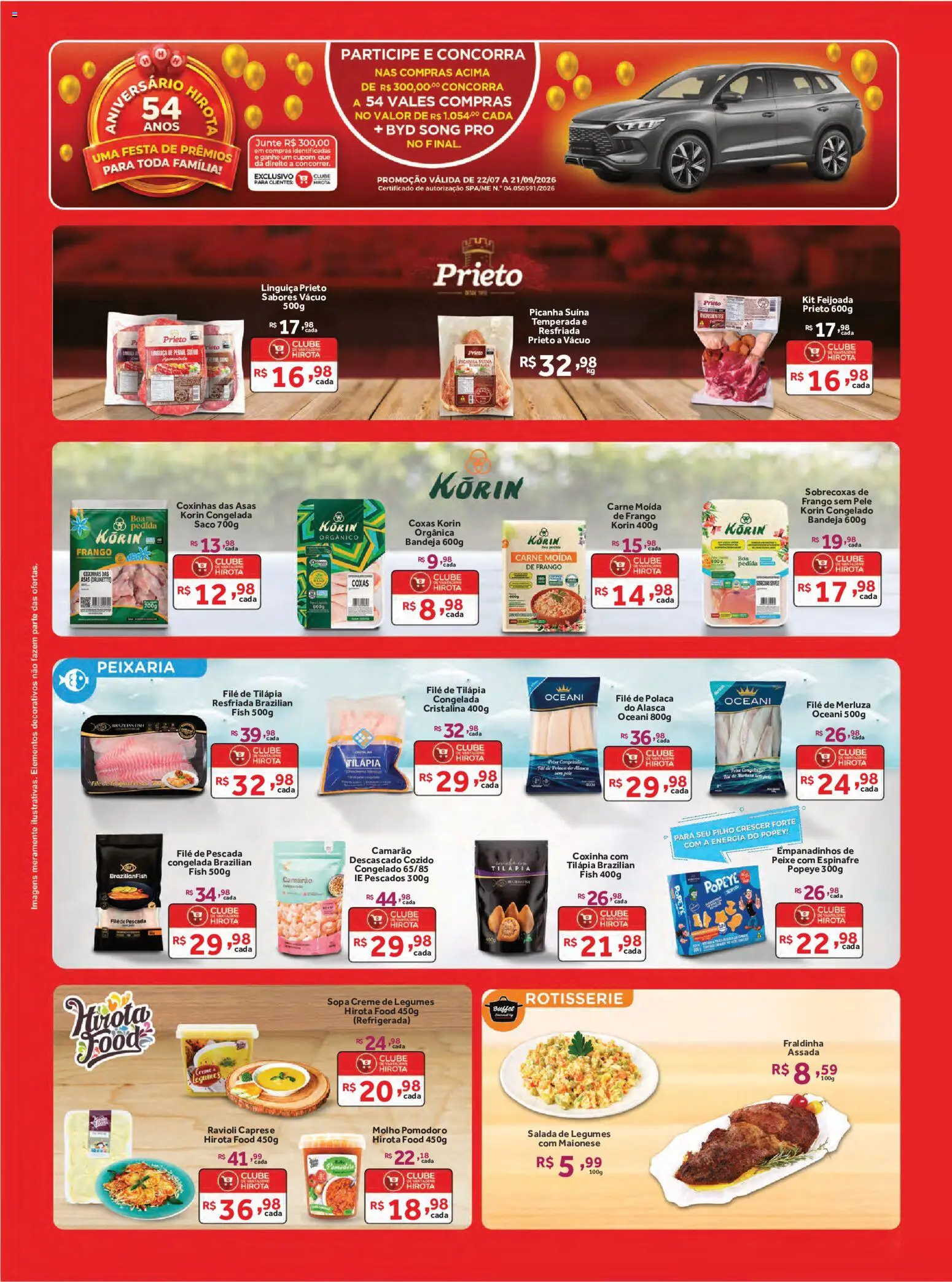Hirota Food Folheto - válido de 22/07/2026 | Página: 6 | Produtos: Espinafre, Picanha, Tilápia, Creme
