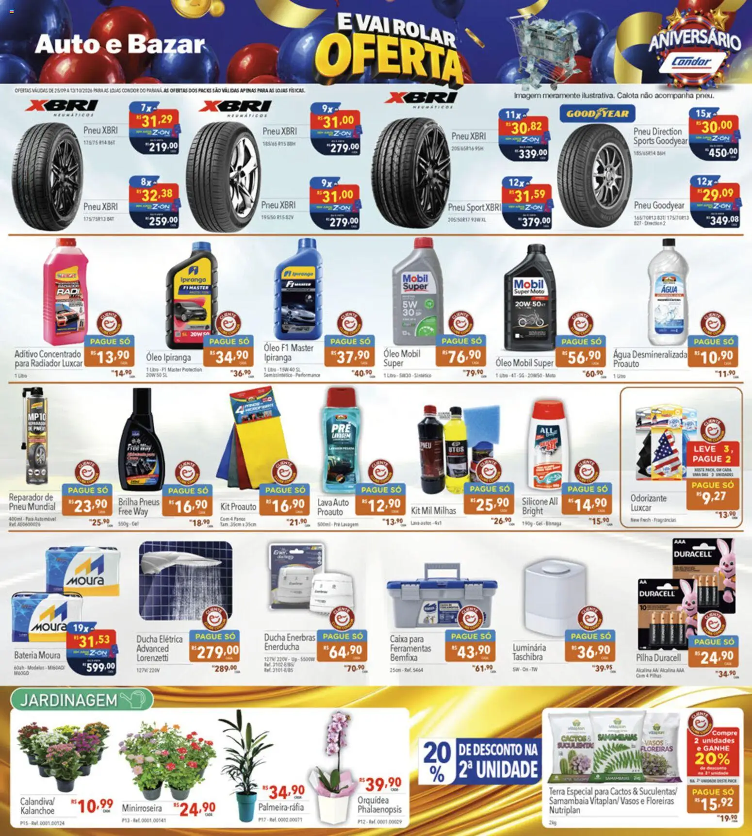 Supermercados Condor Folheto - válido de 25/09/2026 | Página: 29 | Produtos: Radiador, Óleo, Pneus, Água