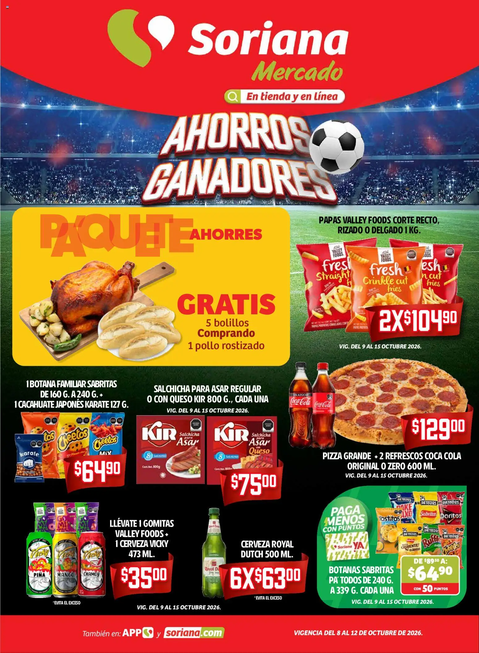 Nuevas ofertas de Soriana válidas en toda la República Mexicana desde el 08/10/2026. ¡Encuentra las mejores ofertas en Soriana folleto Ahorros Ganadores! | Página: 1