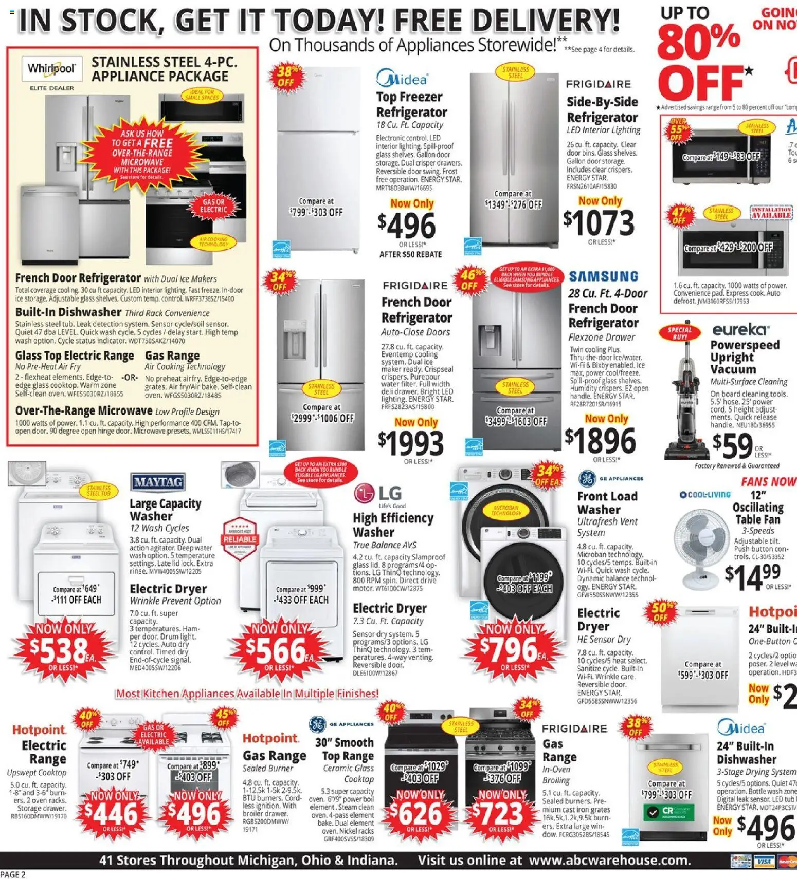 ABC Warehouse Weekly Ad - valid from 07.06.2026 | Page: 2 | Products: Water, Sensor, Washer, Freezer