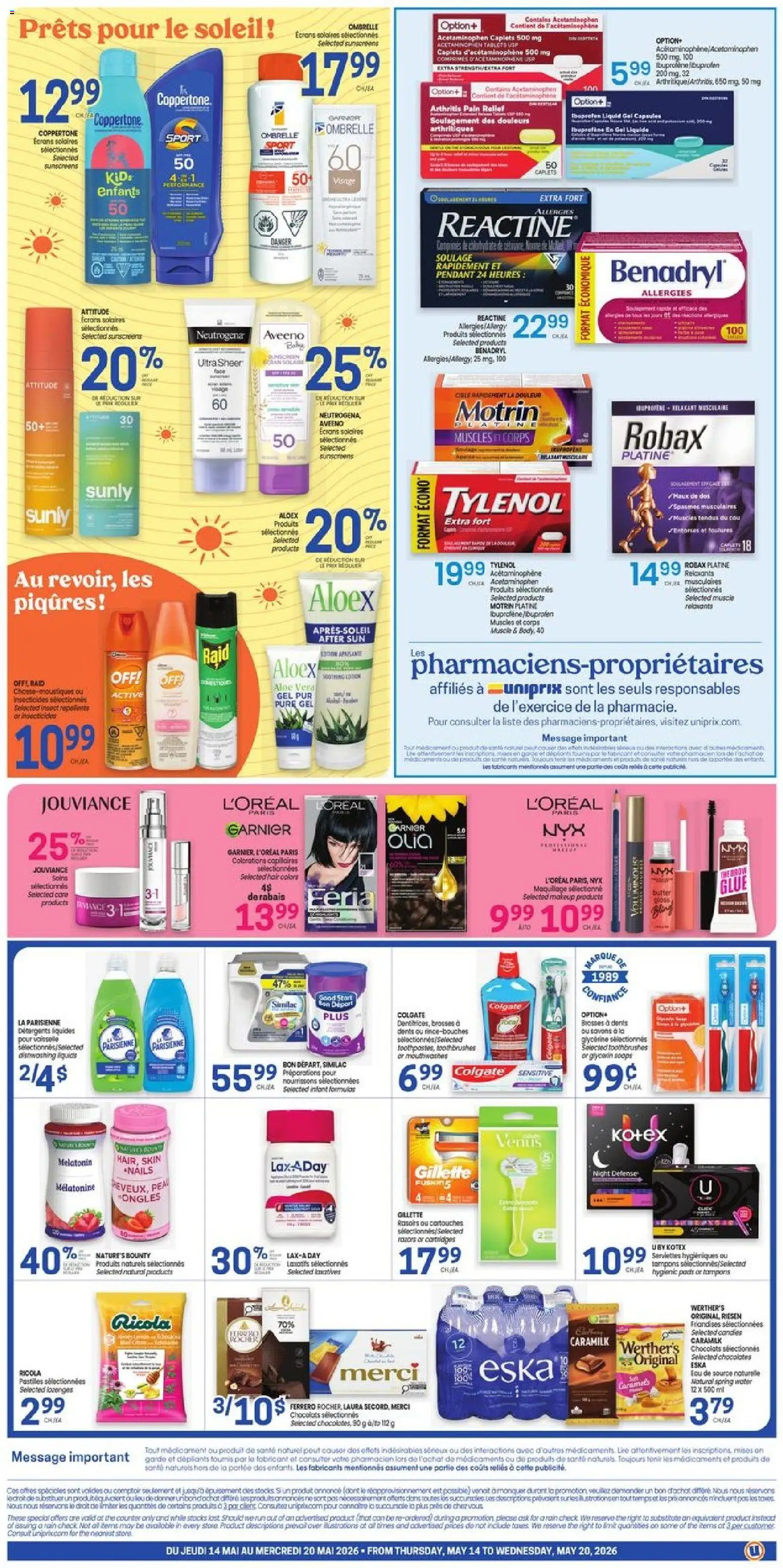 Uniprix Flyer from May 14, 2026 - Unlock Huge Savings | Canada