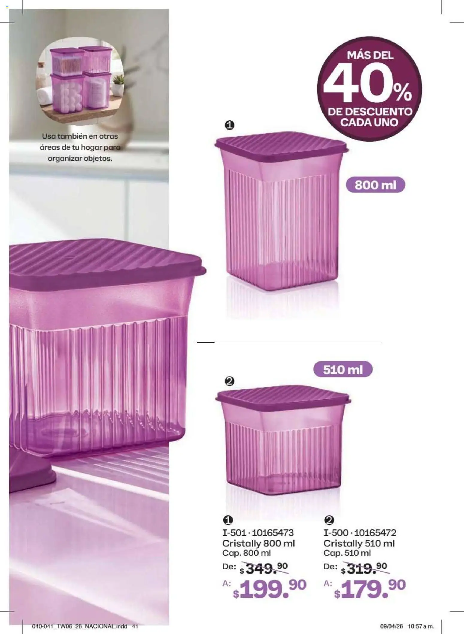 Nuevas ofertas de Tupperware válidas en toda la República Mexicana desde el 18/05/2026. ¡Encuentra las mejores ofertas en Tupperware catálogo! | Página: 41