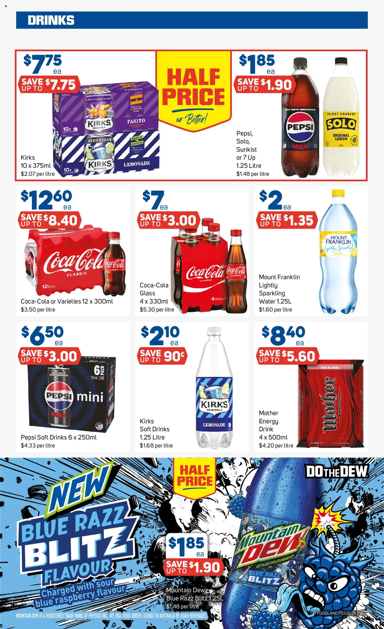 Foodland catalogue - valid from 03.06.2026 | Page: 18 | Products: Coca Cola, Water, Sugar, Lemon