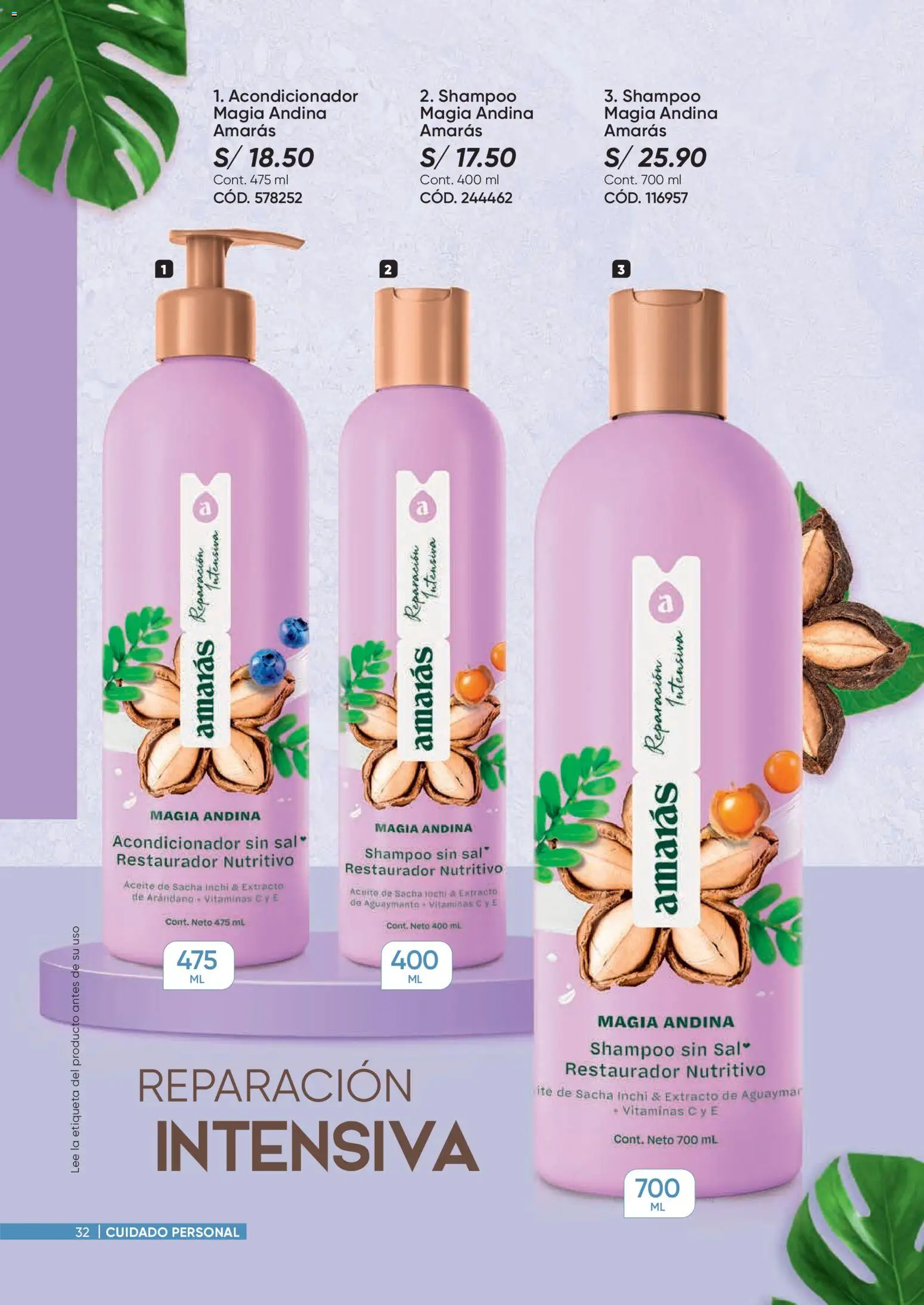 Catálogo Azzorti válido desde 09/03/2026 | Página: 32 | Productos: Shampoo, Acondicionador, Sal, Aceite