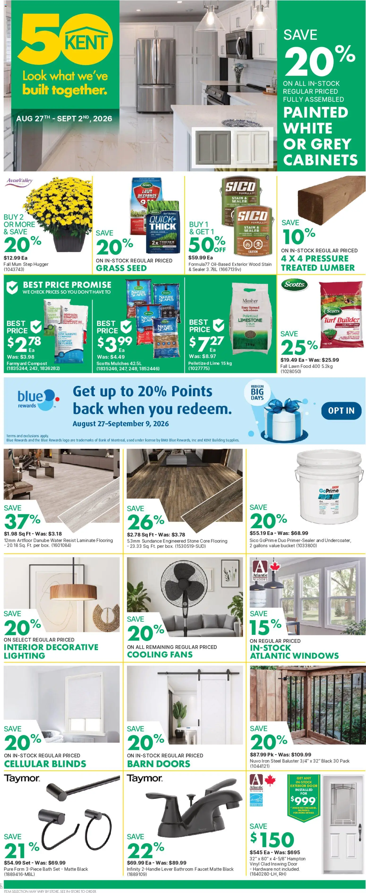 Kent flyer valid from Aug 27, 2026 | Page: 1 | Products: Lime, Seafood, Iron, Door