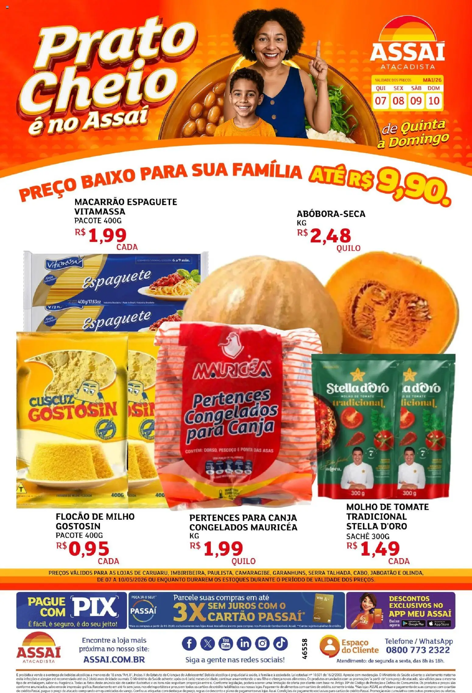 Assaí Atacadista Folheto - válido de 07.05.2026 | Página: 1 | Produtos: Vitamassa, Pneus, Baixo, Bebida