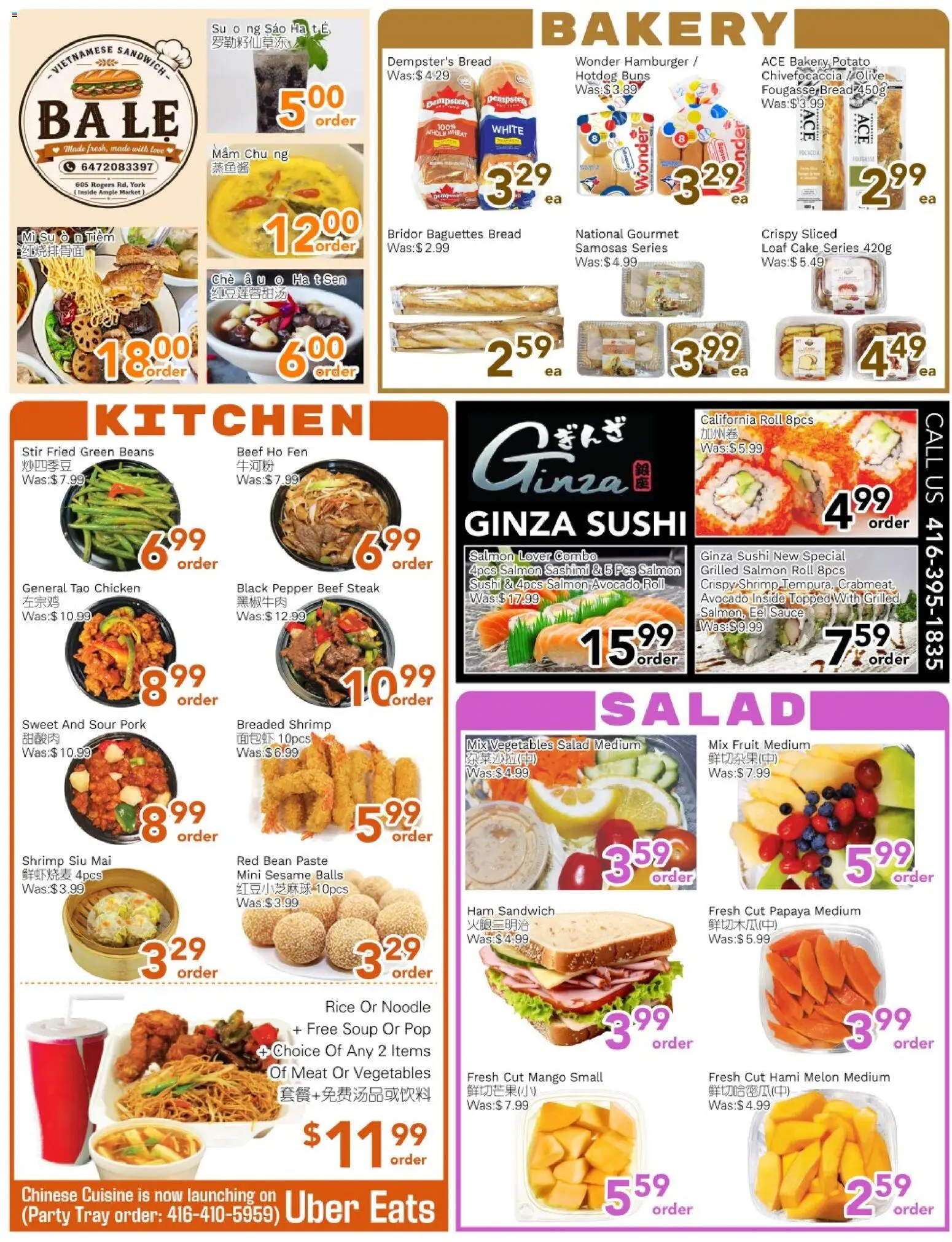 Ample Food Market flyer valid from Aug 21, 2026 | Page: 2 | Products: Hamburger, Mango, Sushi, Beans