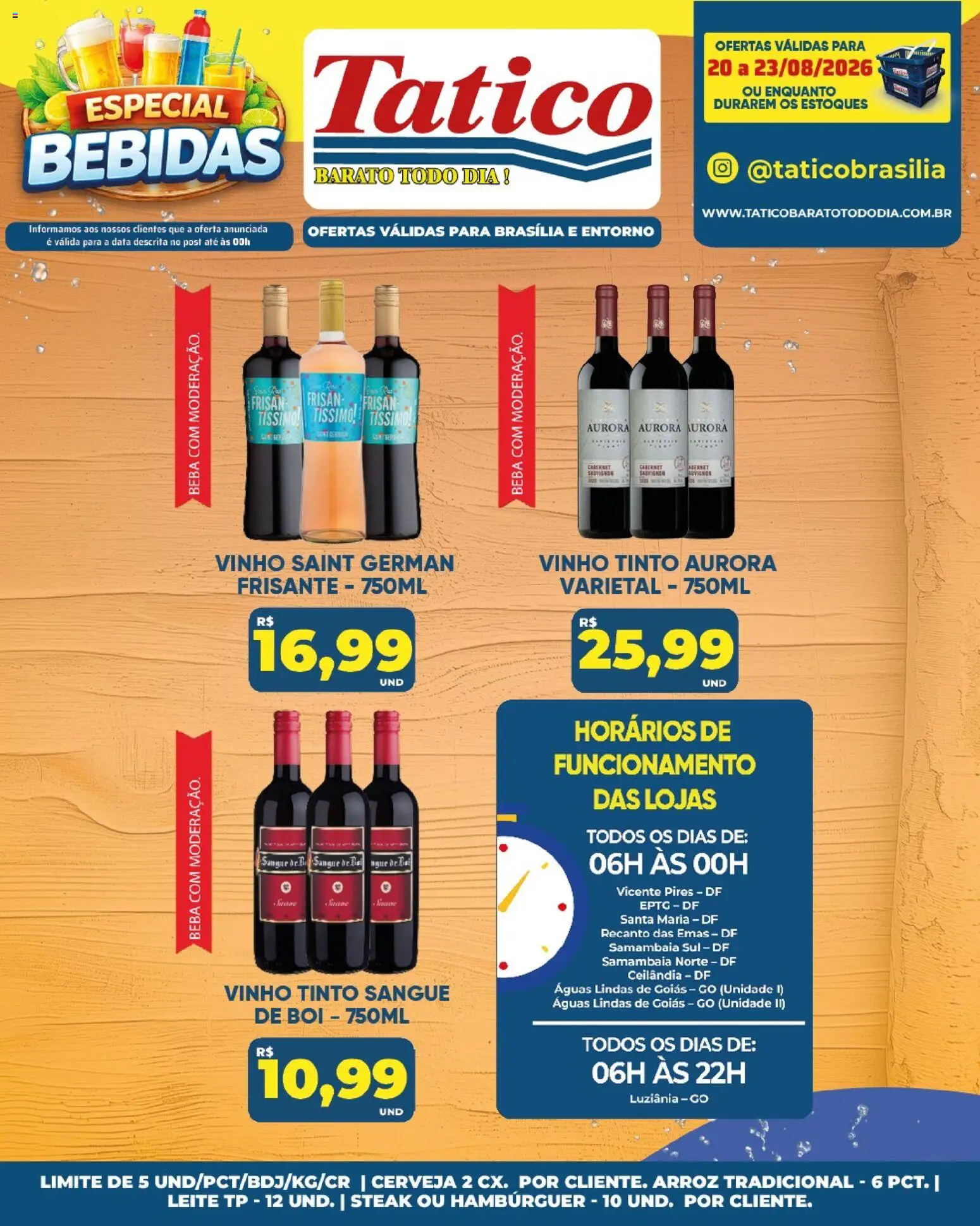 Tatico Folheto - válido de 21/08/2026 | Página: 32 | Produtos: Steak, Leite, Cerveja, Hambúrguer
