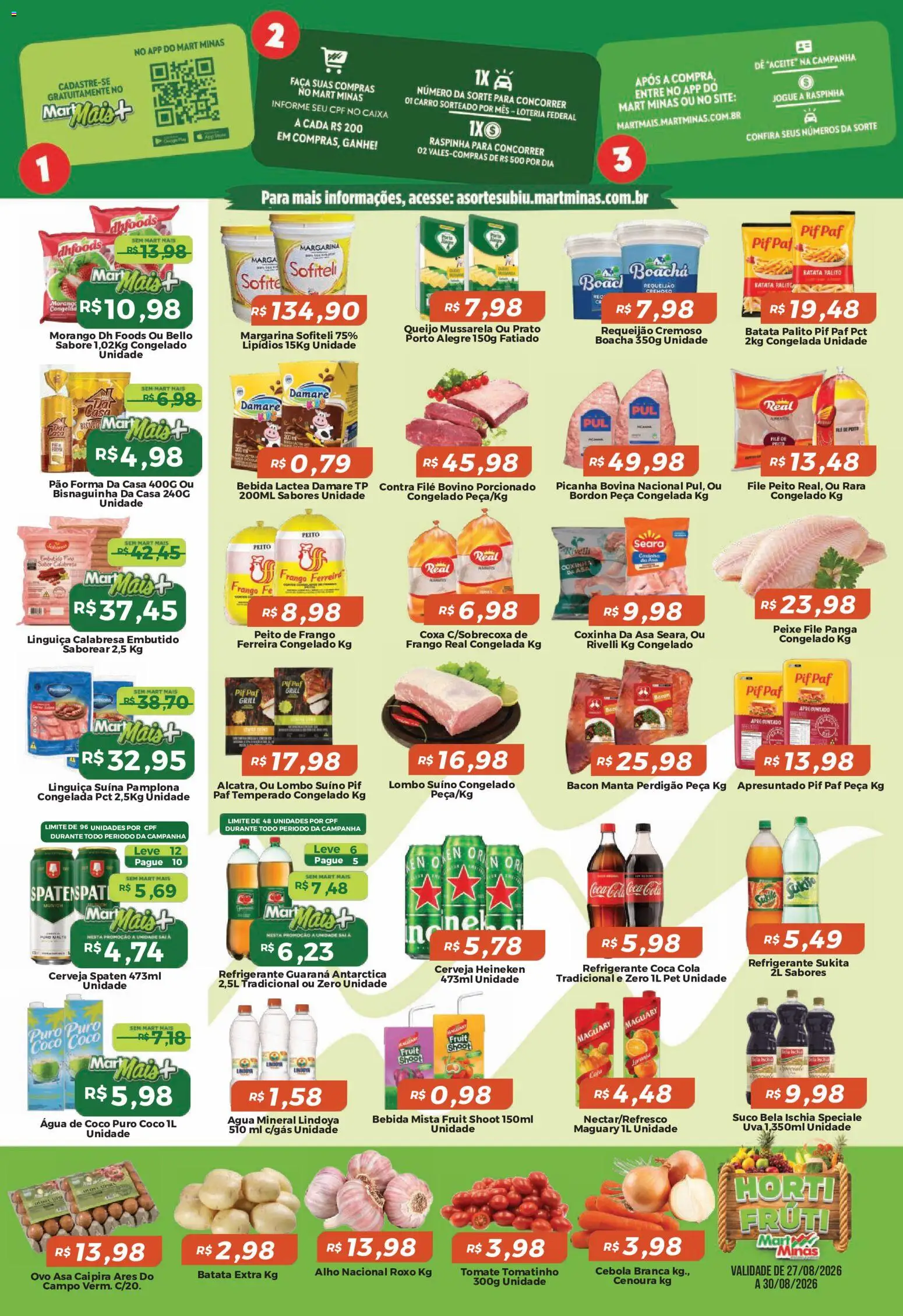 Mart Minas Folheto - válido de 27/08/2026 | Página: 2 | Produtos: Coco, Grill, Água, Água mineral
