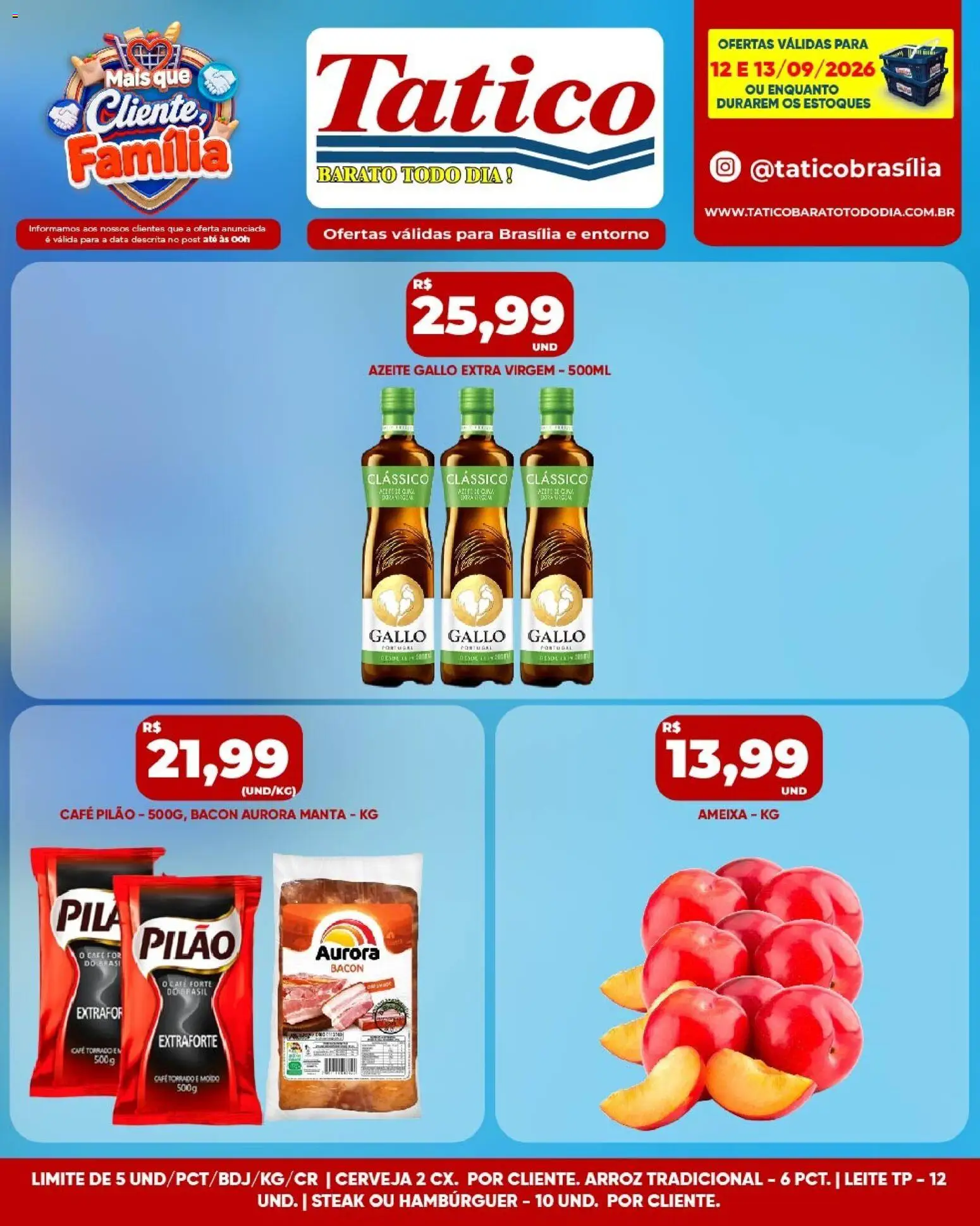 Tatico Folheto - válido de 12/09/2026 | Página: 11 | Produtos: Steak, Leite, Arroz, Azeite