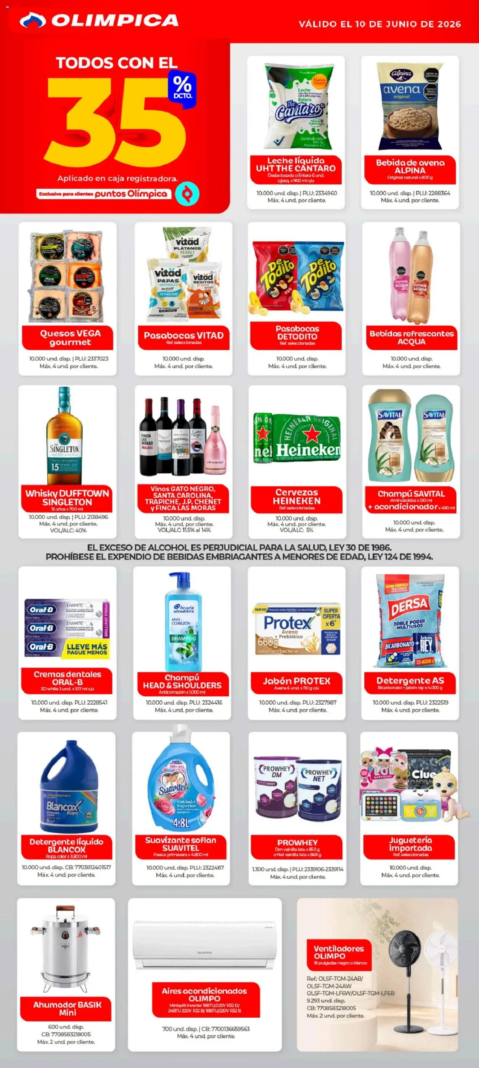 Olímpica revista - valida desde el 10.06.2026 | Página: 2 | Productos: Shampoo, Jabón, Plátano, Tintura