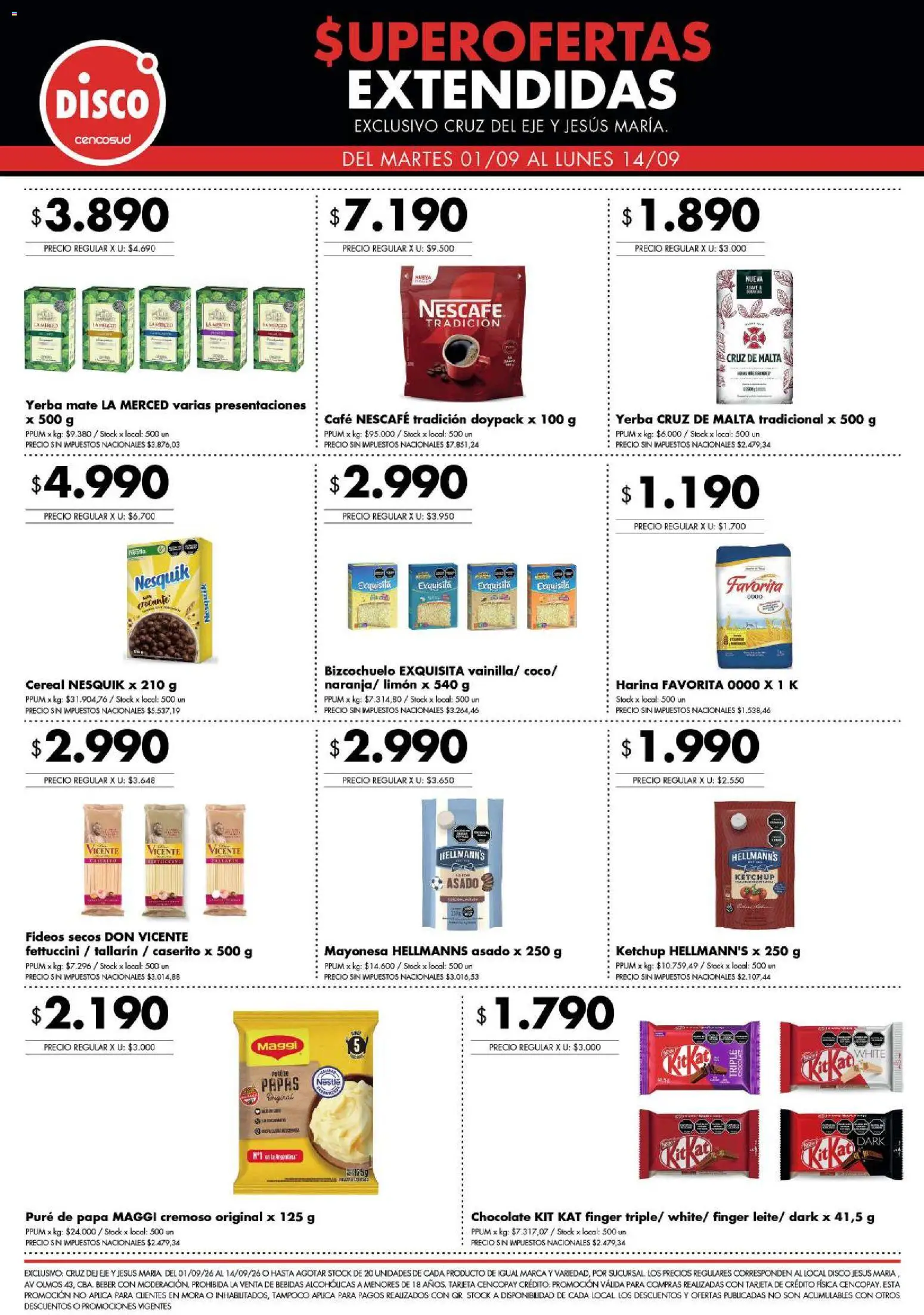 Disco - Ofertas │ válido desde el 01/09/2026 | Página: 2 | Productos: Mate, Harina, Limón, Puré