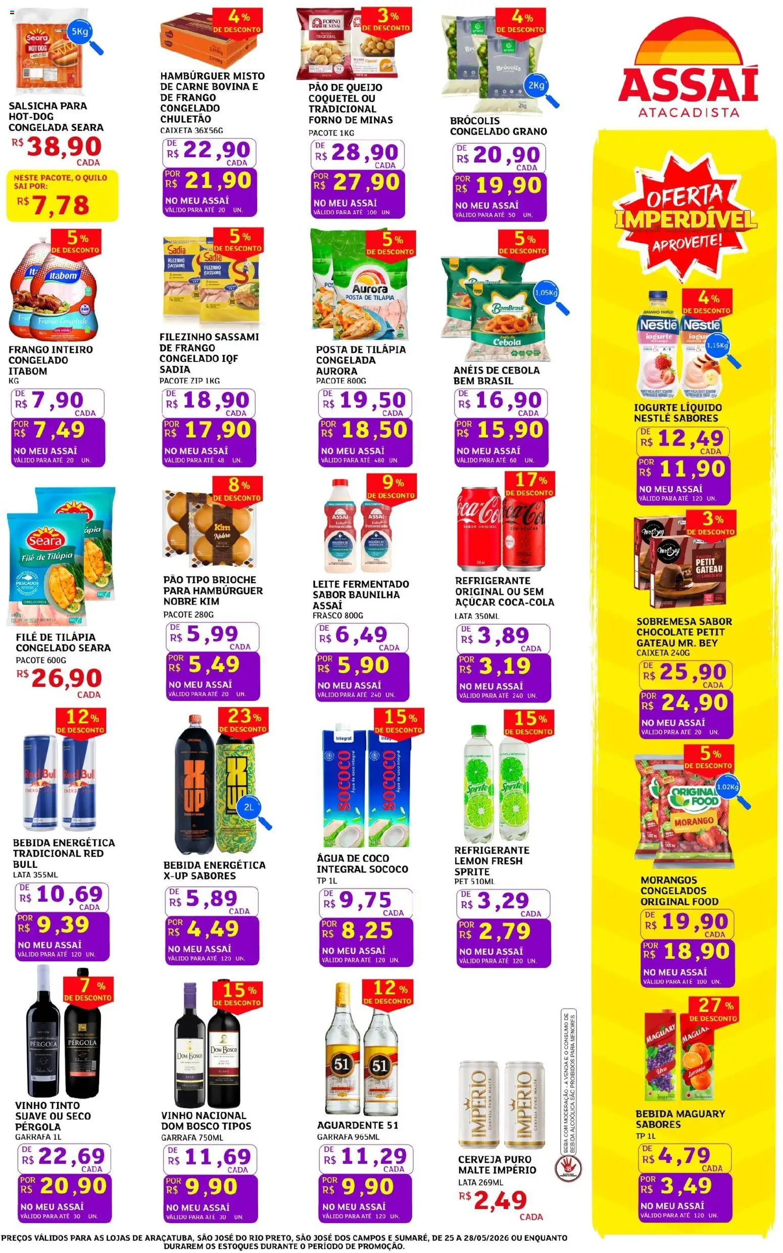 Assaí Atacadista Folheto - válido de 25.05.2026 | Página: 3 | Produtos: Forno, Hambúrguer, Leite fermentado, Pão de queijo