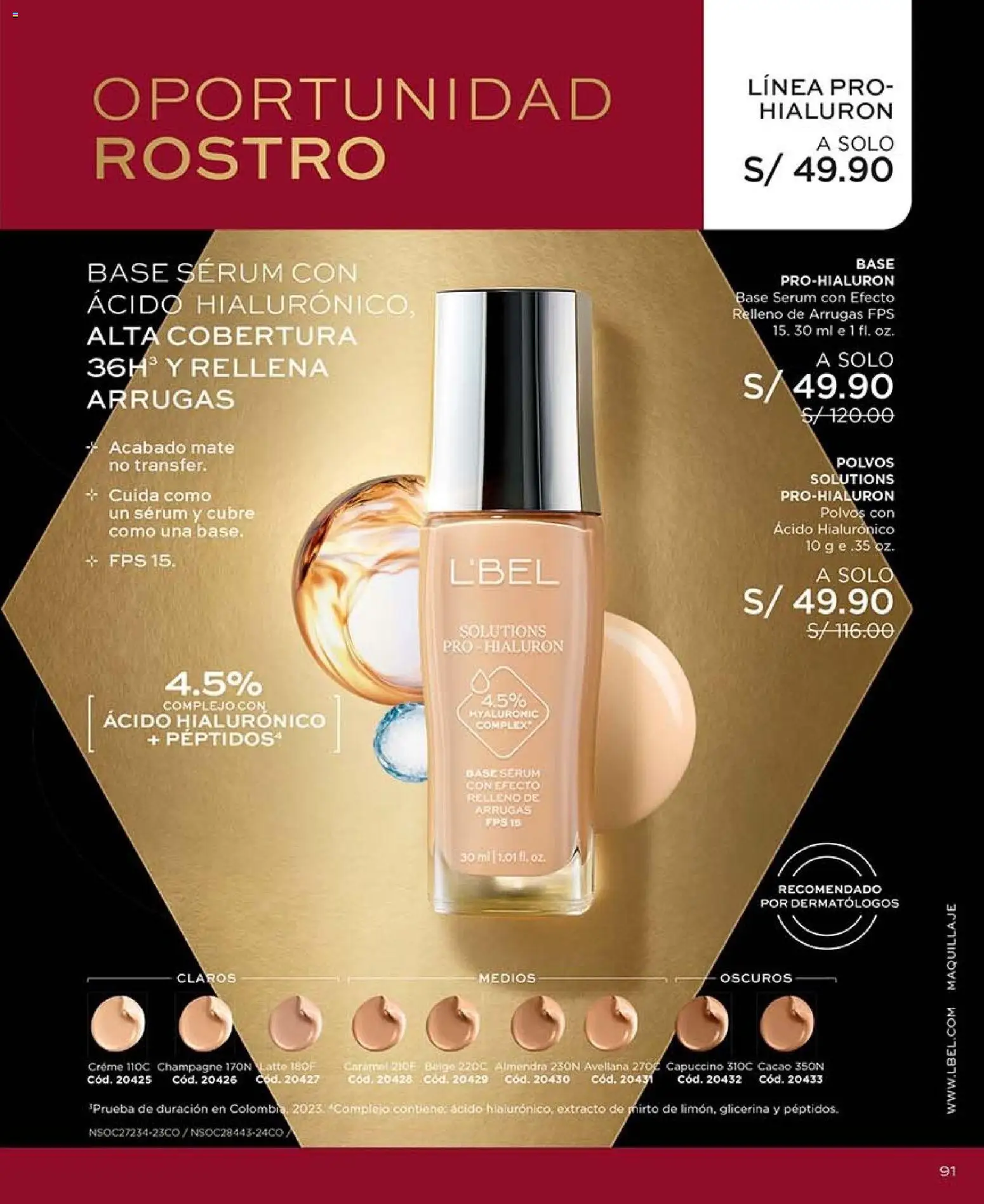 Catálogo L'Bel válido desde 03/10/2026 | Página: 91 | Productos: Cacao, Maquillaje