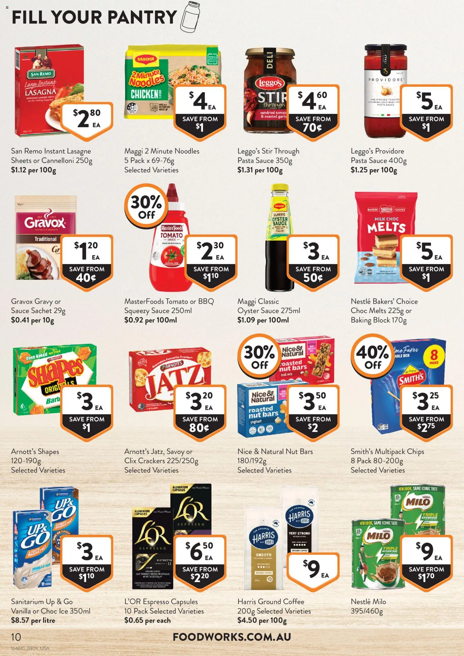 Foodworks catalogue - valid from 09/09/2026 | Page: 10 | Products: Crackers, Ground coffee, Lasagne, Vanilla
