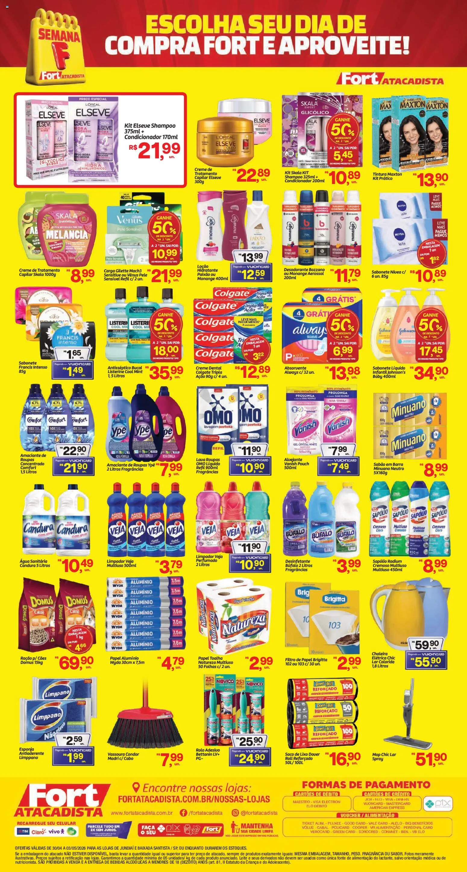 Fort Atacadista Folheto - válido de 30.04.2026 | Página: 4 | Produtos: Mop, Condicionador, Absorvente, Desinfetante