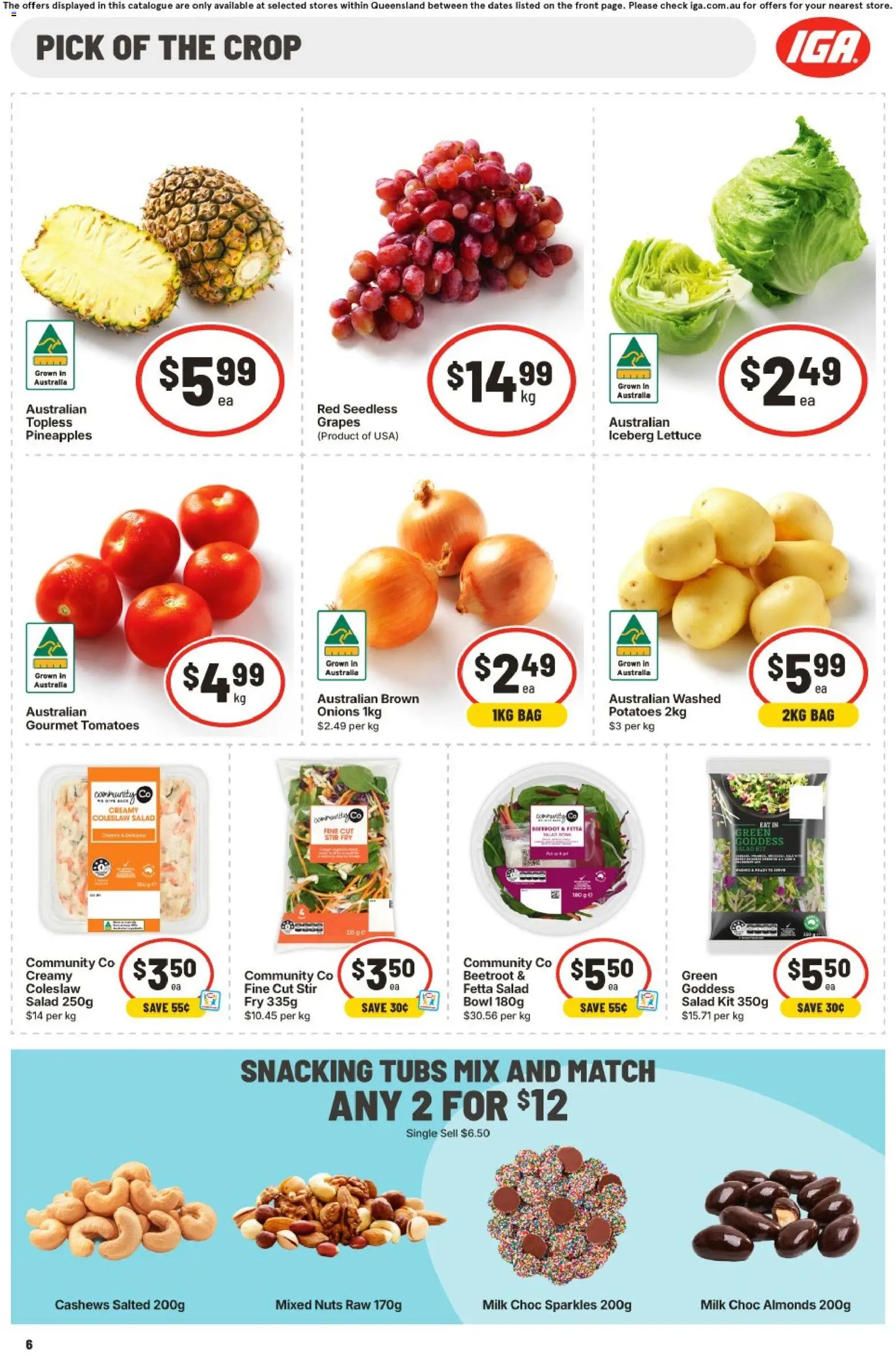 IGA catalogue - valid from 30/09/2026 | Page: 6 | Products: Lettuce, Nuts, Salad, Beetroot