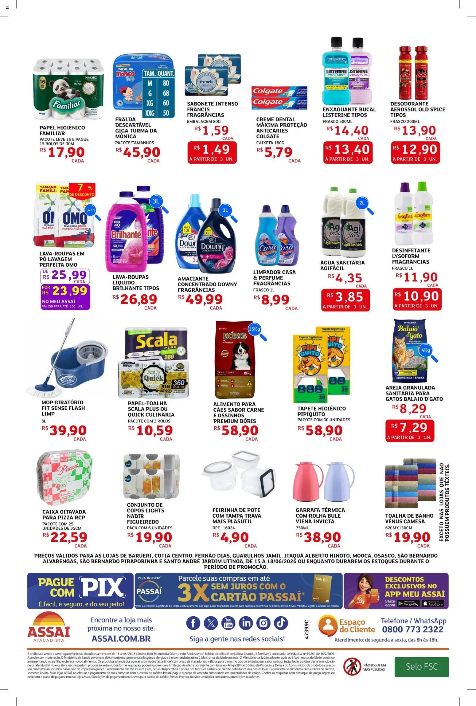 Assaí Atacadista Folheto - válido de 15.06.2026 | Página: 4 | Produtos: Bebida, Papel higiênico, Amaciante, Desinfetante