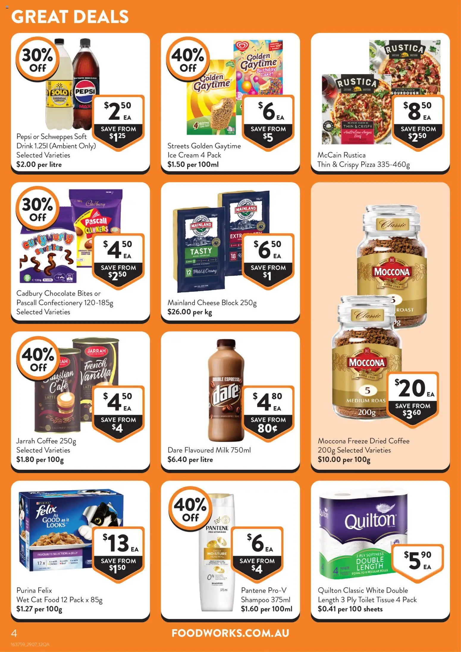 Foodworks catalogue - valid from 29/07/2026 | Page: 4 | Products: Toilet, Shampoo, Beef, Lemon