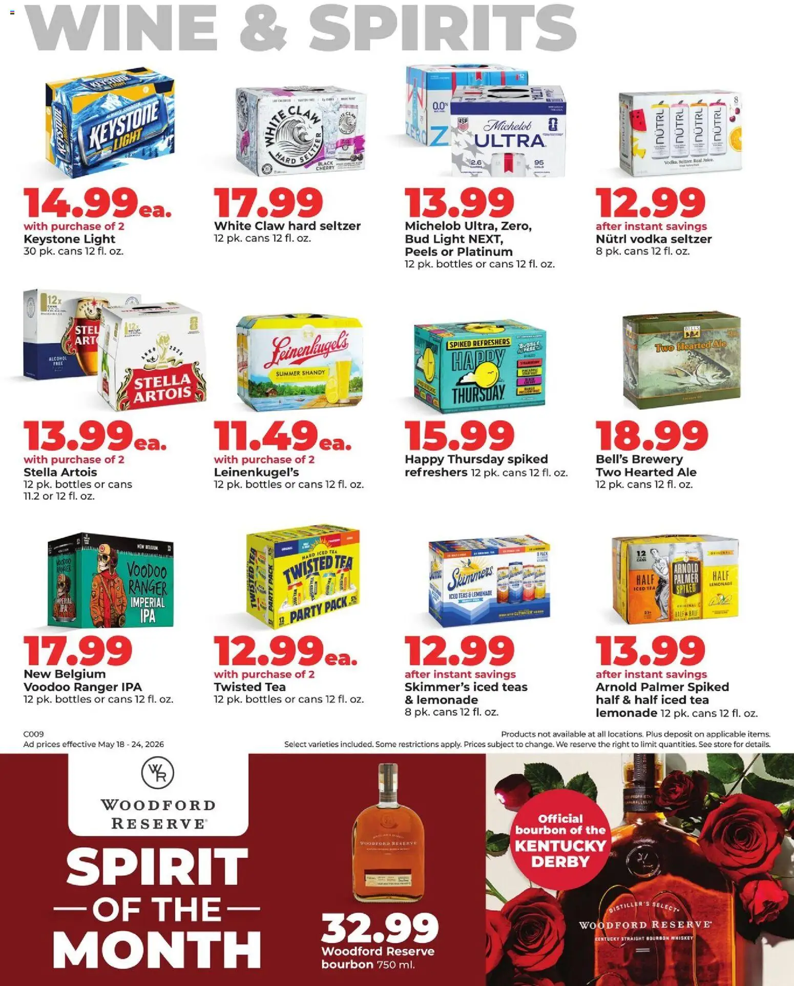 HyVee Weekly Ad - valid from 18.05.2026 | Page: 45 | Products: Wine, Bourbon, Vodka, Whiskey
