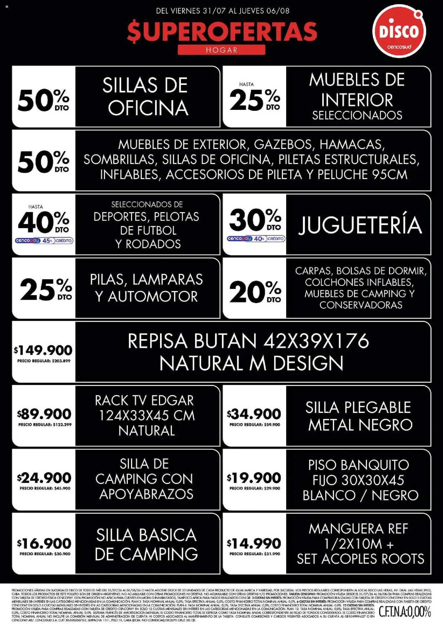 Disco - Ofertas | Electro, T. Libre y más │ válido desde el 30/07/2026 | Página: 4 | Productos: Disco, Banquito, Manguera, Pileta