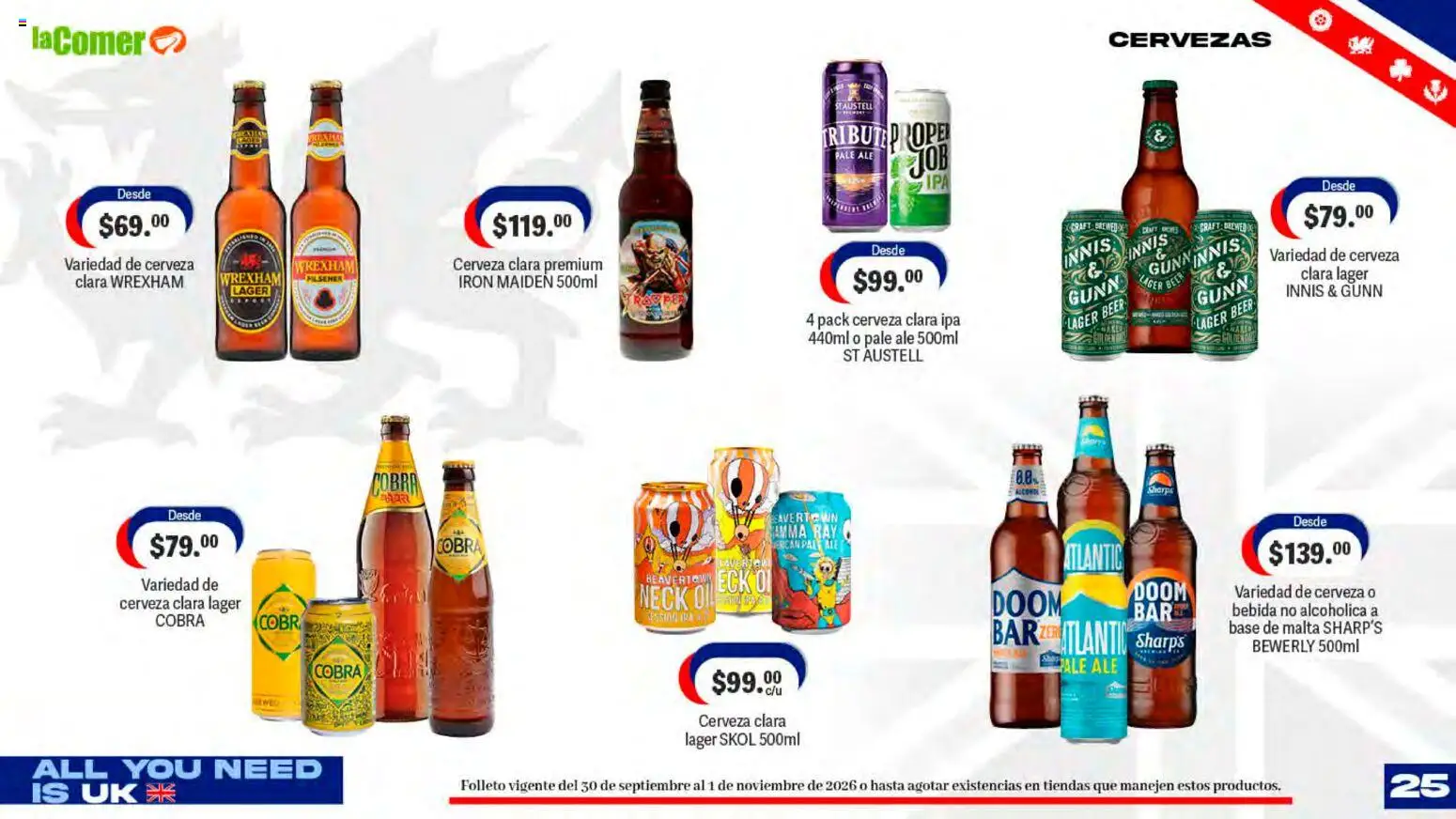 Nuevas ofertas de La Comer válidas en toda la República Mexicana desde el 30/09/2026. ¡Encuentra las mejores ofertas en La Comer folleto! | Página: 25 | Productos: Cerveza