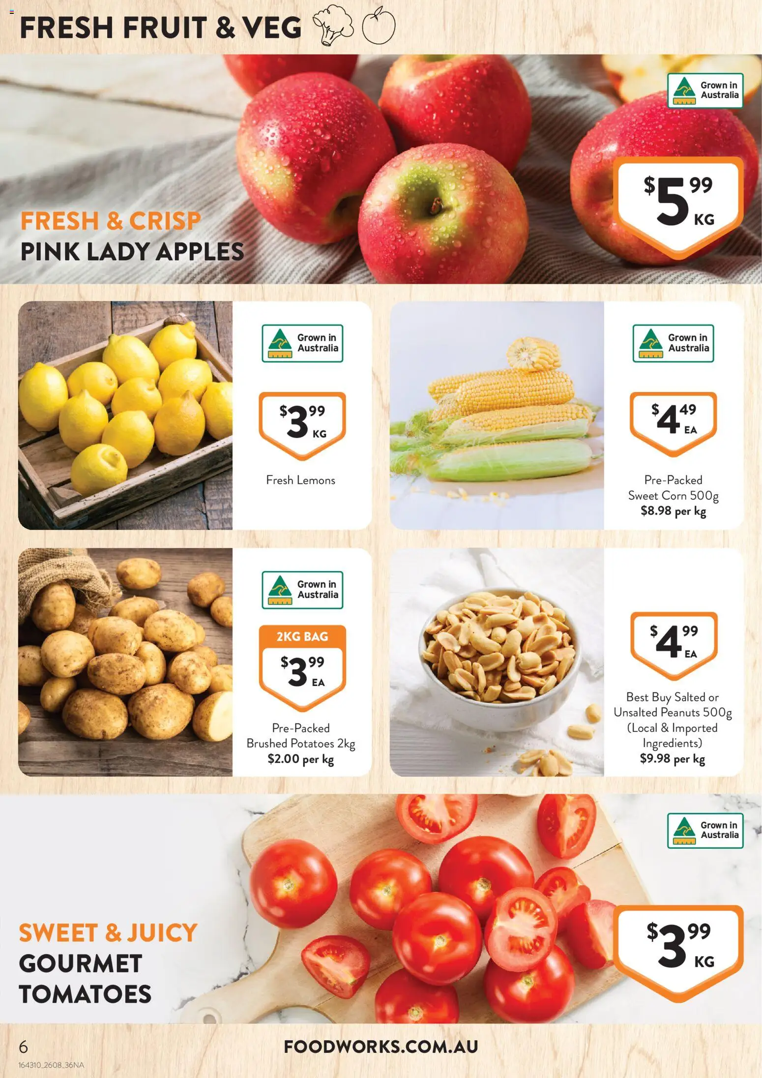 Foodworks catalogue - valid from 26/08/2026 | Page: 6 | Products: Corn, Peanuts, Potatoes, Bag