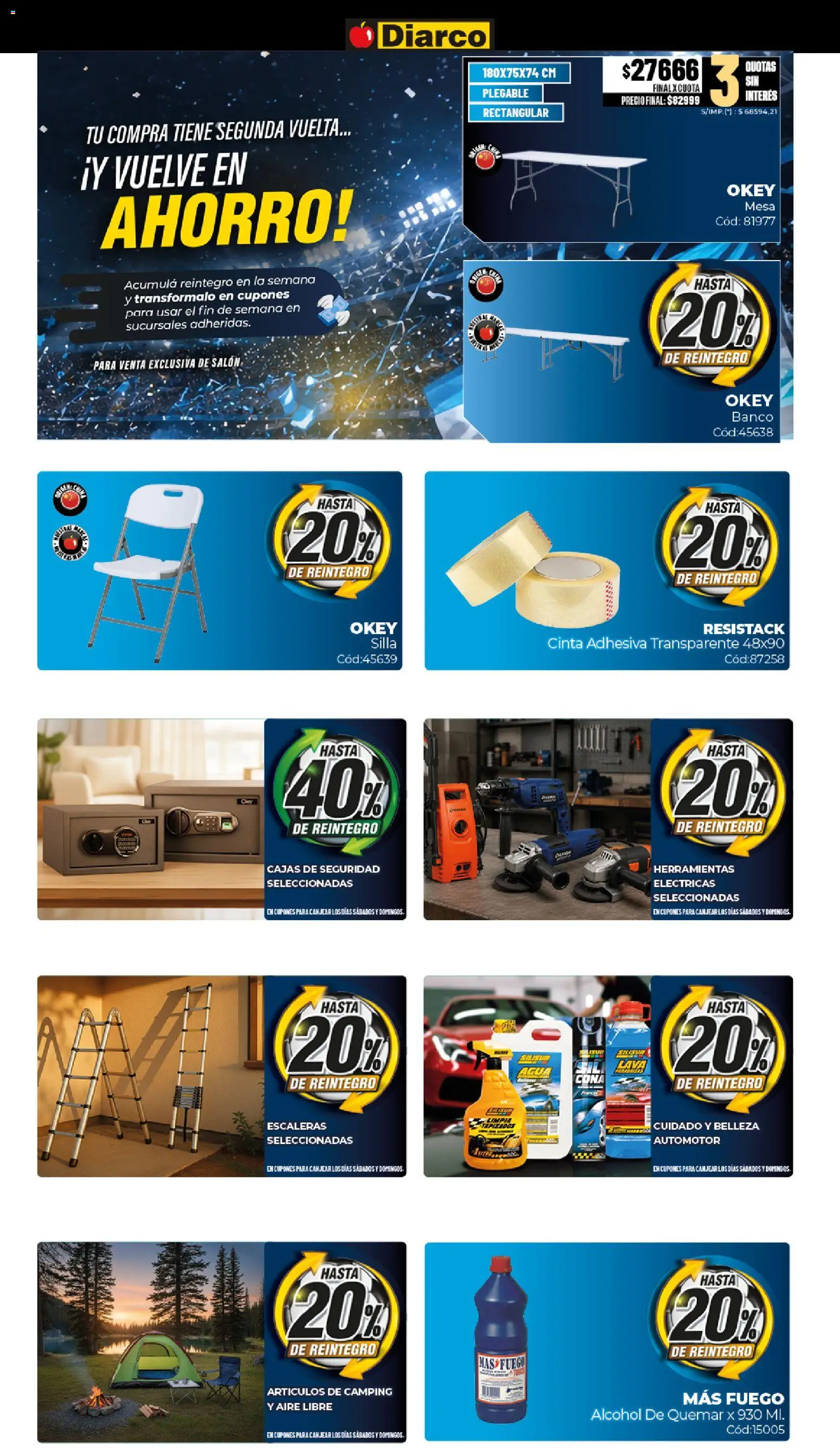 Diarco ofertas │ válido desde el 08.06.2026 | Página: 19 | Productos: Cinta, Mesa, Silla, Agua