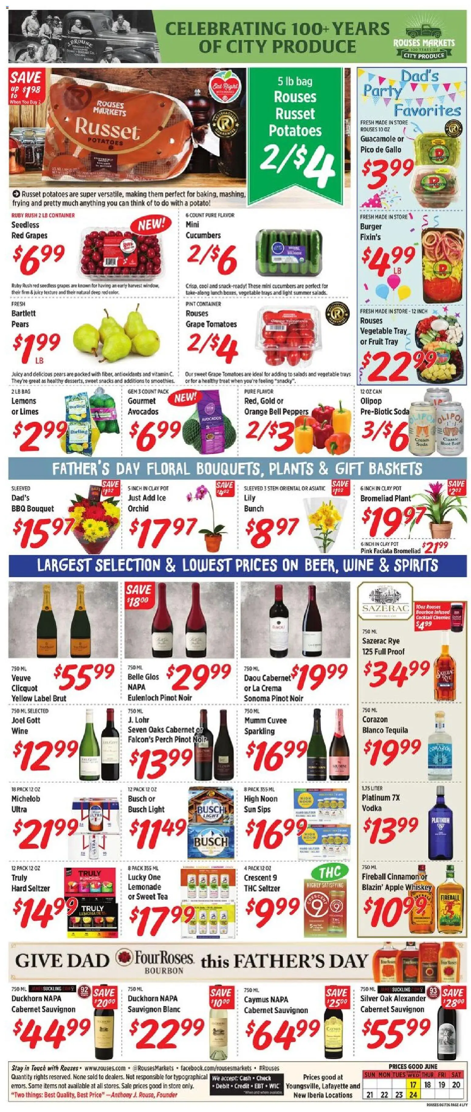 Rouses Weekly Ad - LA - valid from 17.06.2026 | Page: 8 | Products: Peppers, Whiskey, Potatoes, Bag