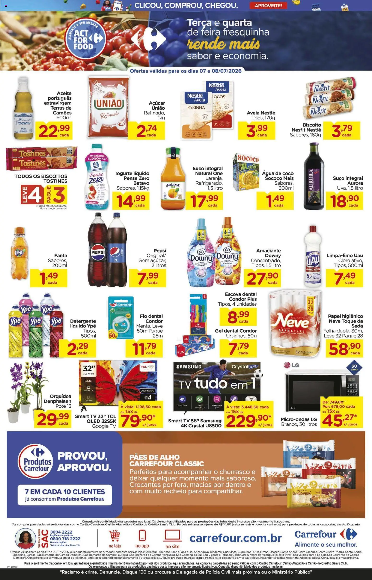 Carrefour Folheto - válido de 07/07/2026 | Página: 3 | Produtos: Coco, smart TV, Smart TV 32, Tv