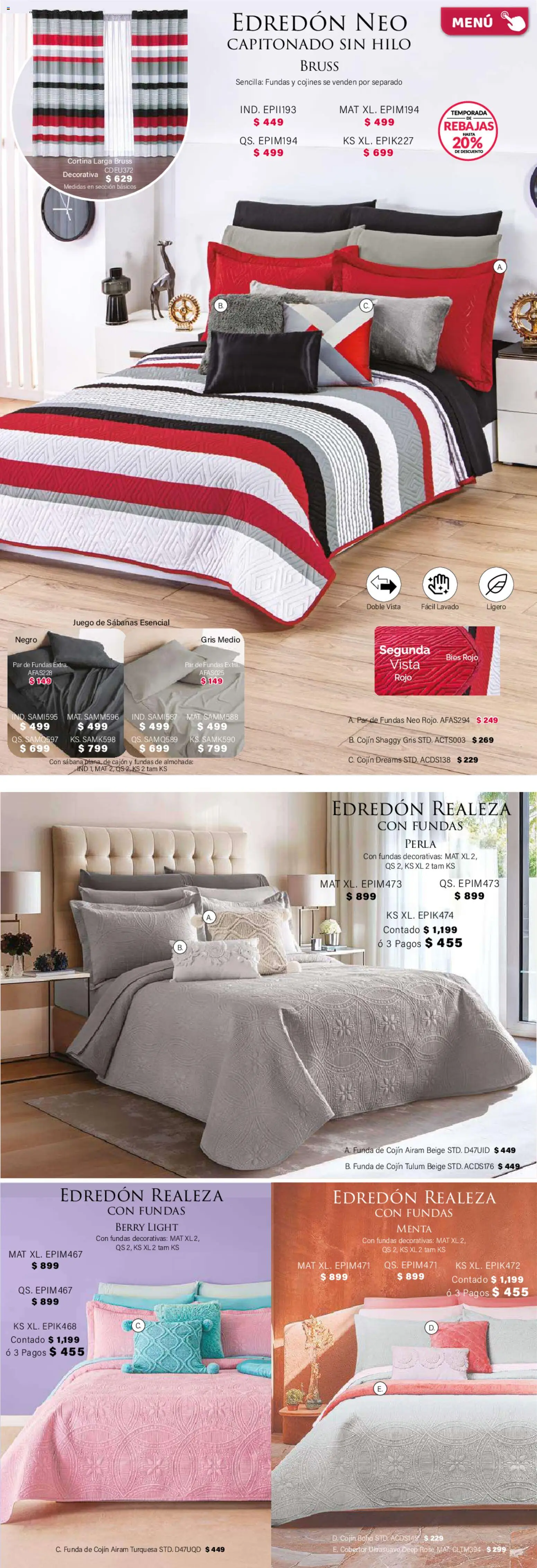 Nuevas ofertas de Colchas Concord válidas en toda la República Mexicana desde el 01/02/2026. ¡Encuentra las mejores ofertas en Colchas Concord catálogo! | Página: 64 | Productos: Cobertor, Funda, Almohada, Sabanas