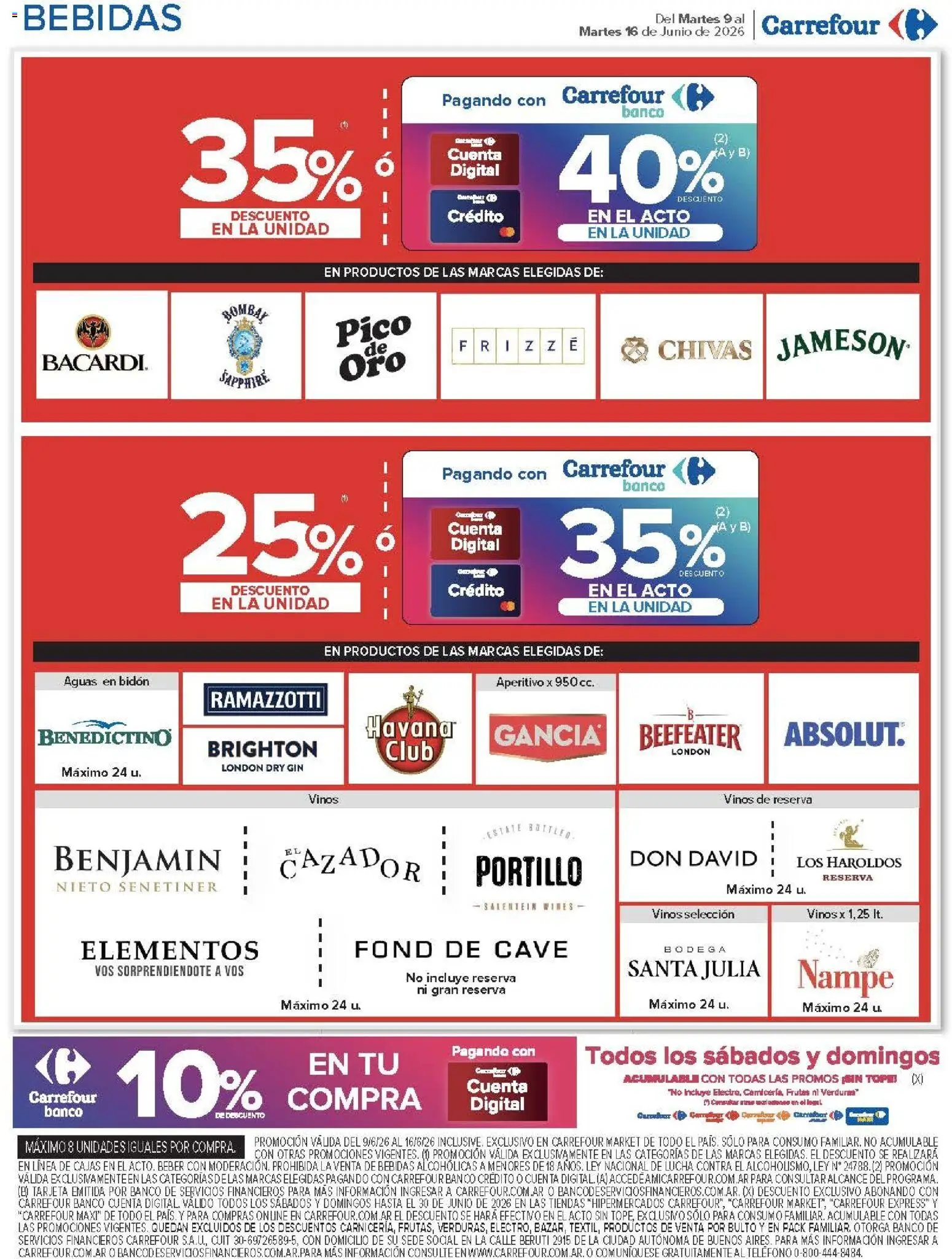 Carrefour ofertas │ válido desde el 09.06.2026 | Página: 56 | Productos: Teléfono, Pico, Bidón, Gin