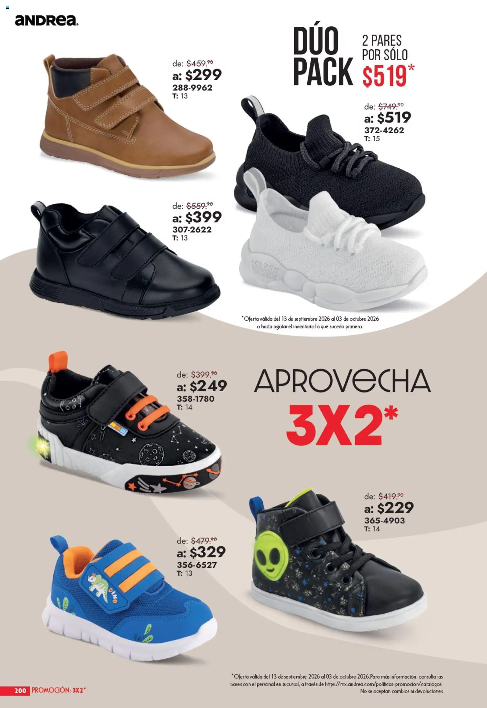 Nuevas ofertas de Andrea válidas en toda la República Mexicana desde el 13/09/2026. ¡Encuentra las mejores ofertas en Andrea catálogo Outlet! | Página: 200