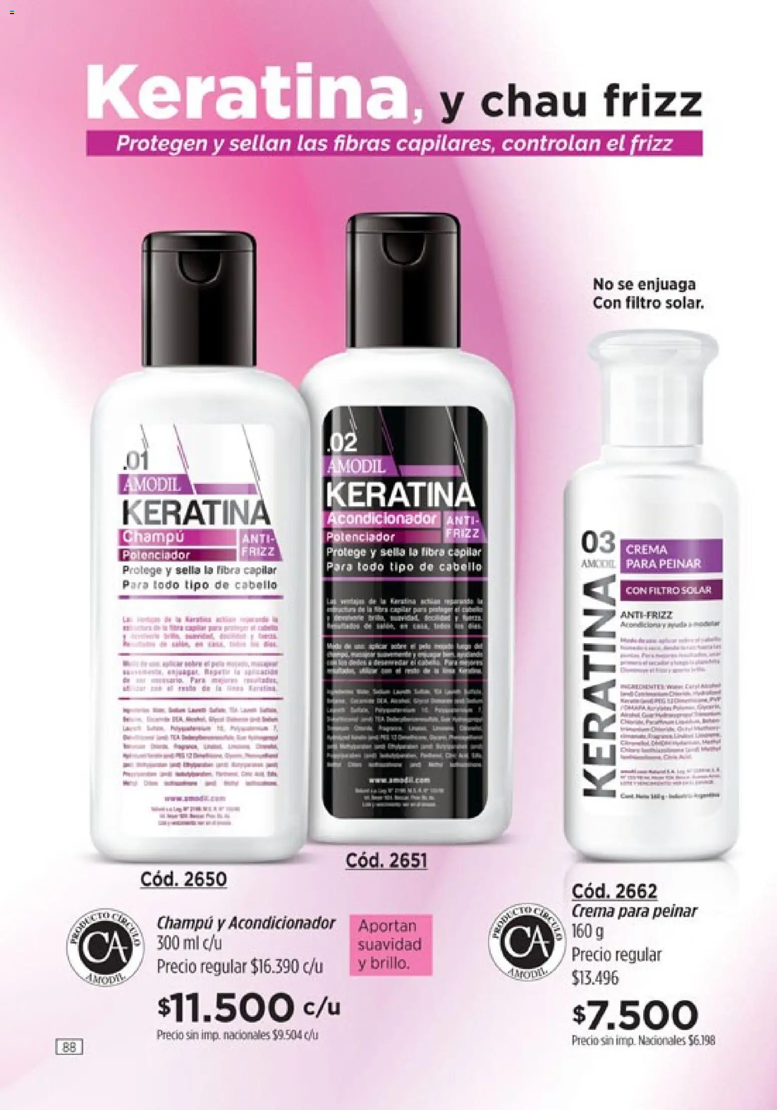 Catálogo Amodil Campaña 15 │ válido desde el 26/08/2026 | Página: 88 | Productos: Champú, Acondicionador, Crema