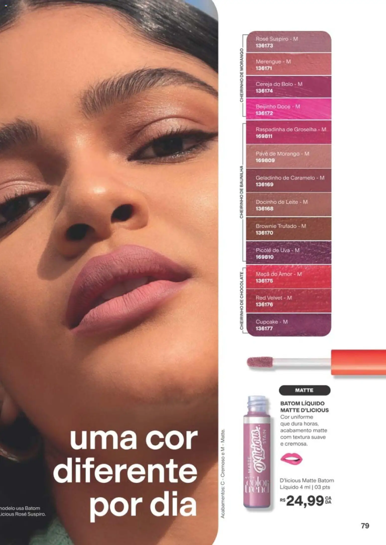 Avon Folheto - válido de 19/07/2026 | Página: 79 | Produtos: Cereja, Batom, Chocolate, Picolé