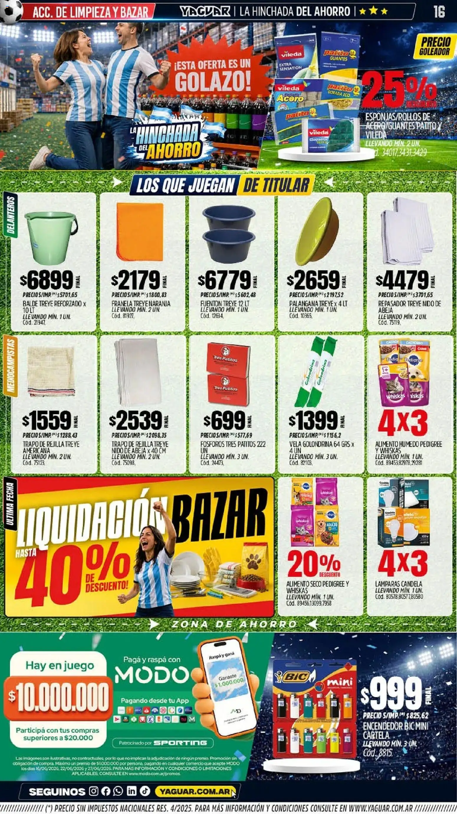 Yaguar - Oferta Semanal Mar del Plata │ válido desde el 15.06.2026 | Página: 15 | Productos: Fósforos, Encendedor, Rejilla, Guantes