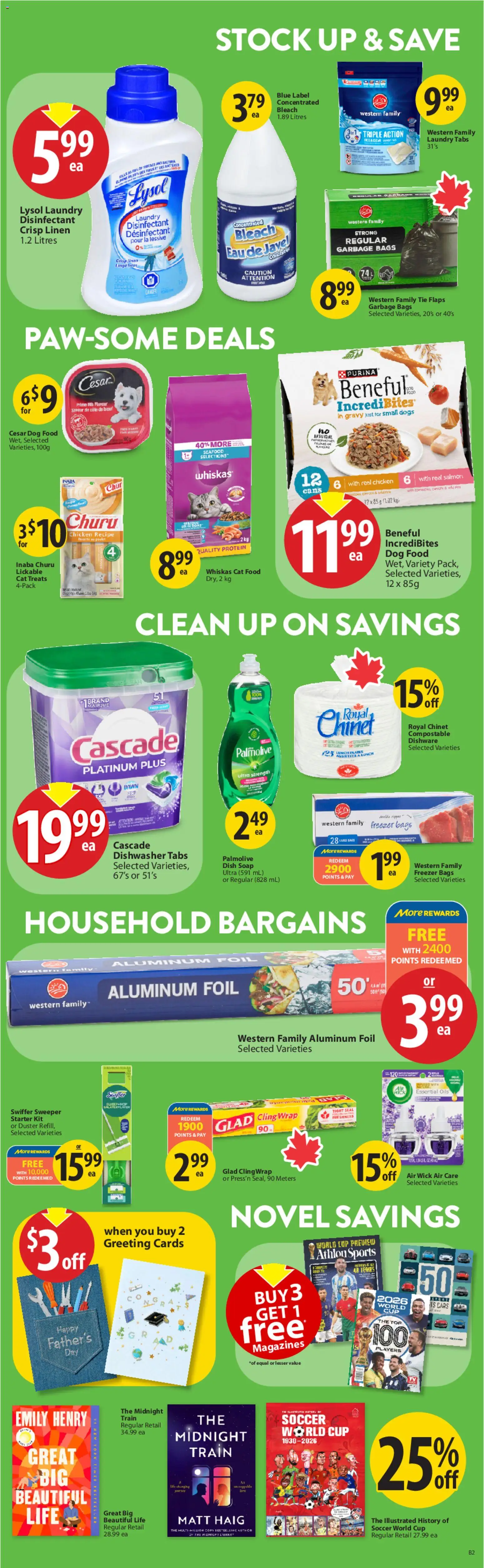Save on foods flyer valid from 11.06.2026 | Page: 32 | Products: Dishwasher, Soap, Chicken, Tomatoes