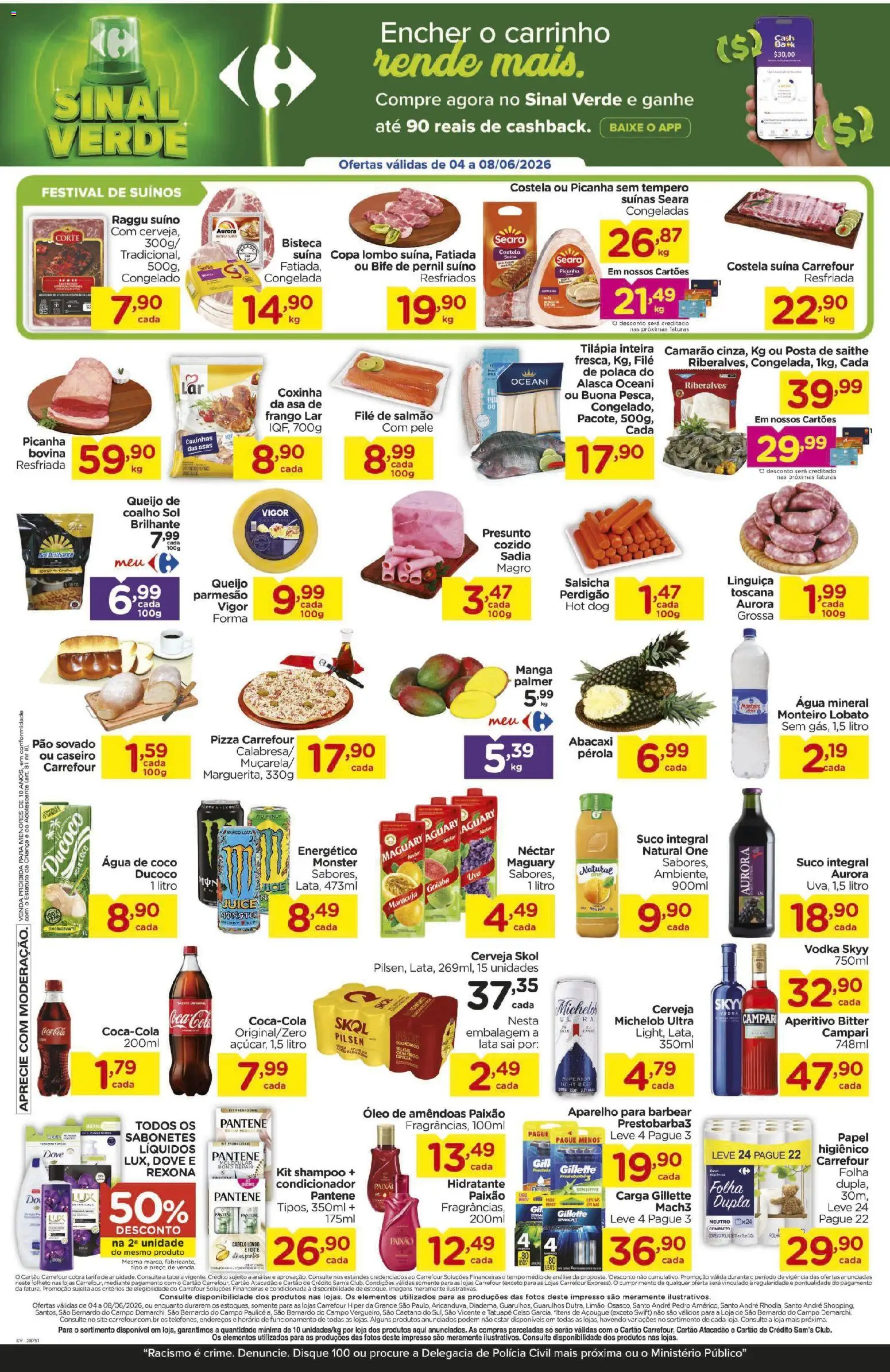 Carrefour Folheto - válido de 04.06.2026 | Página: 2 | Produtos: Camarão, Cerveja, Abacaxi, Monster