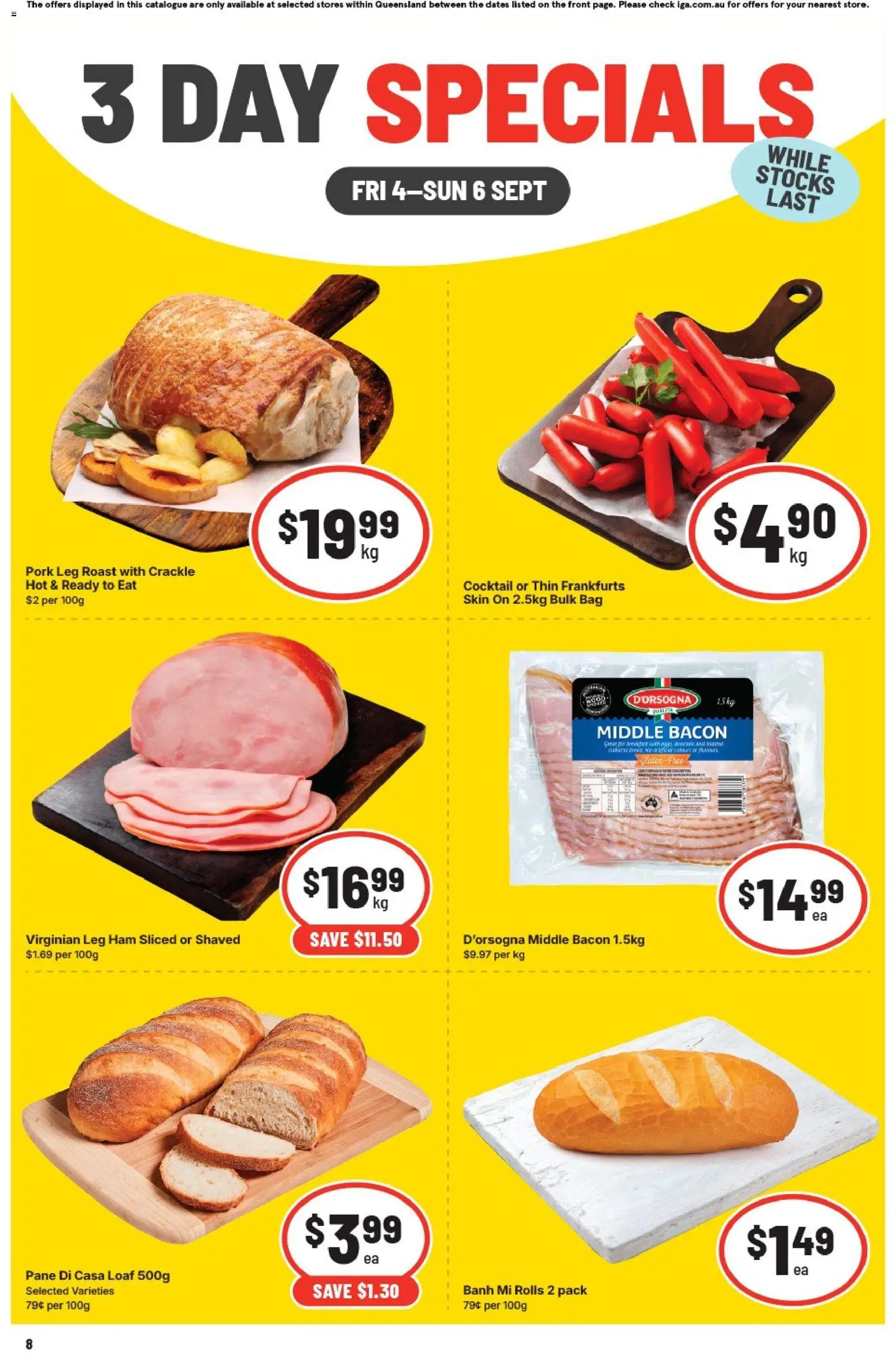 IGA catalogue - valid from 04/09/2026 | Page: 2 | Products: Bacon, Ham, Cocktail, Bag