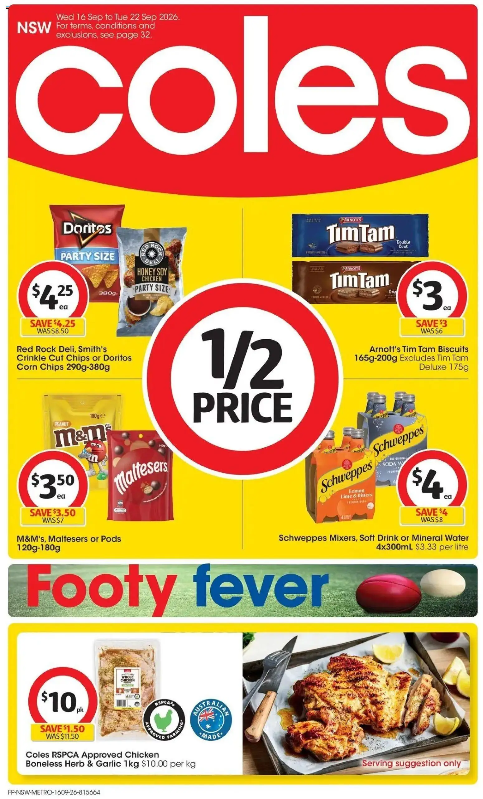 Coles catalogue - valid from 16/09/2026 | Page: 1 | Products: Confectionery, Corn, Chips, Lime