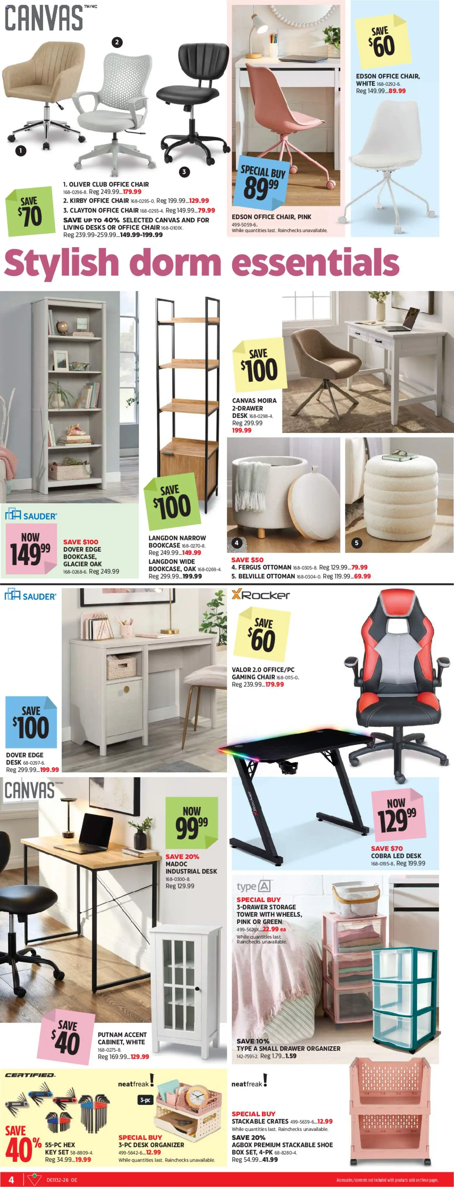 Canadian Tire flyer valid from Aug 6, 2026 | Page: 4 | Products: Chair, Box