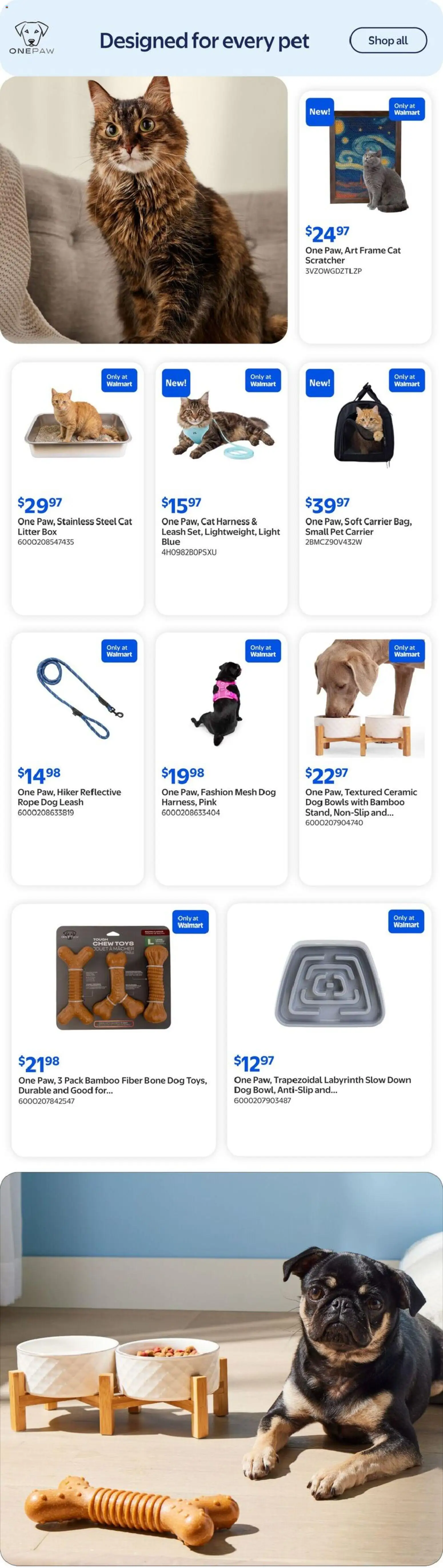 Walmart flyer valid from Aug 13, 2026 | Page: 7 | Products: Cat litter, Box, Toys, Cat scratcher